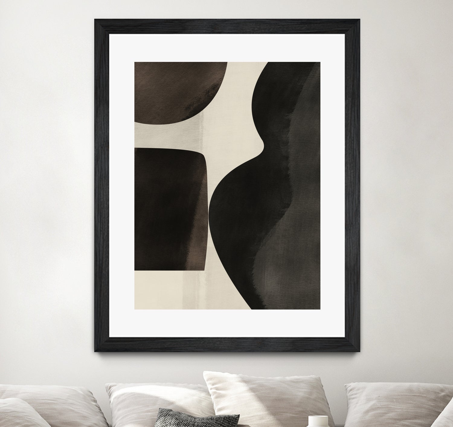 Black Abstract Collage by Little on GIANT ART - illustration beige