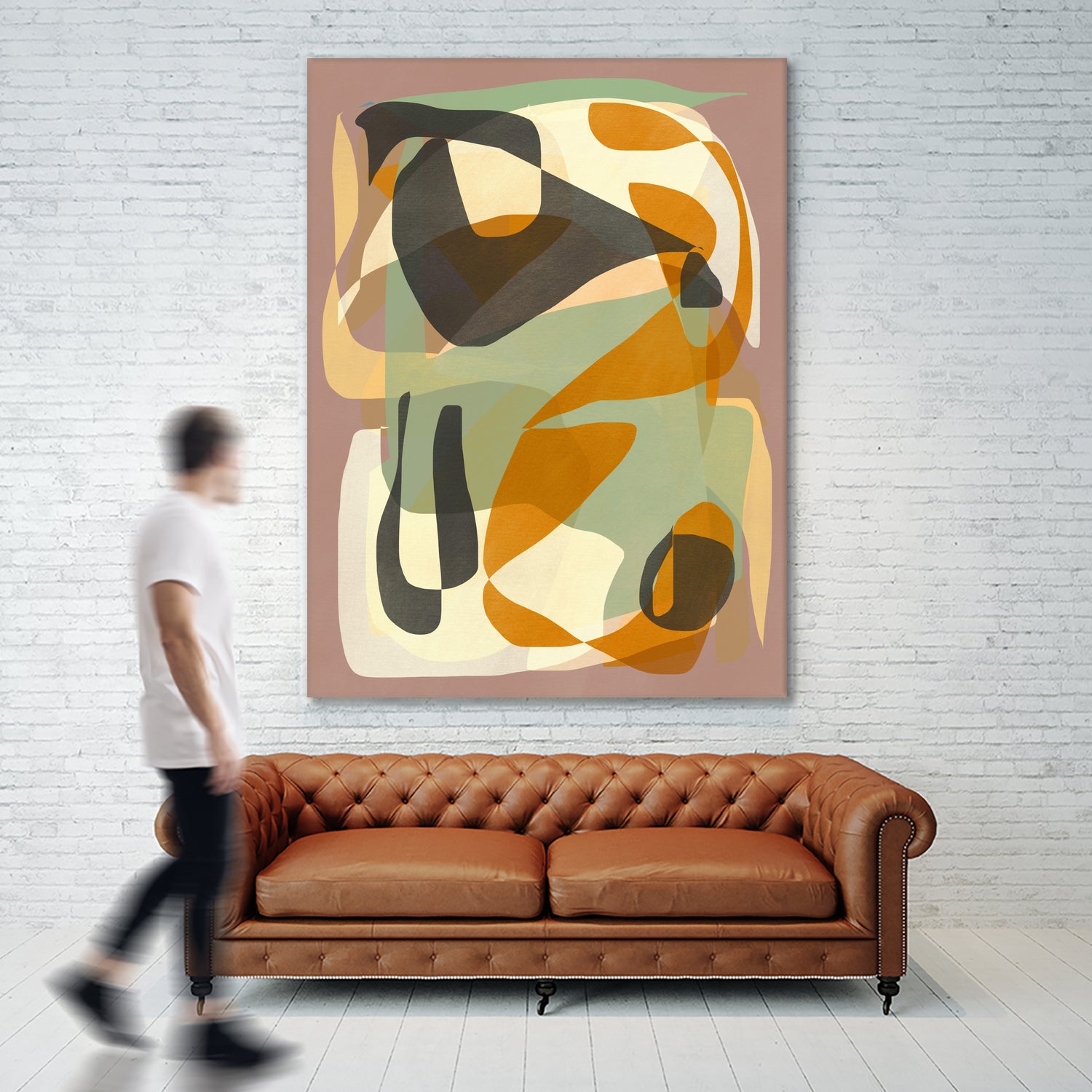 Luminous Ochre Abstract Infinity by Little Dean on GIANT ART - abstract