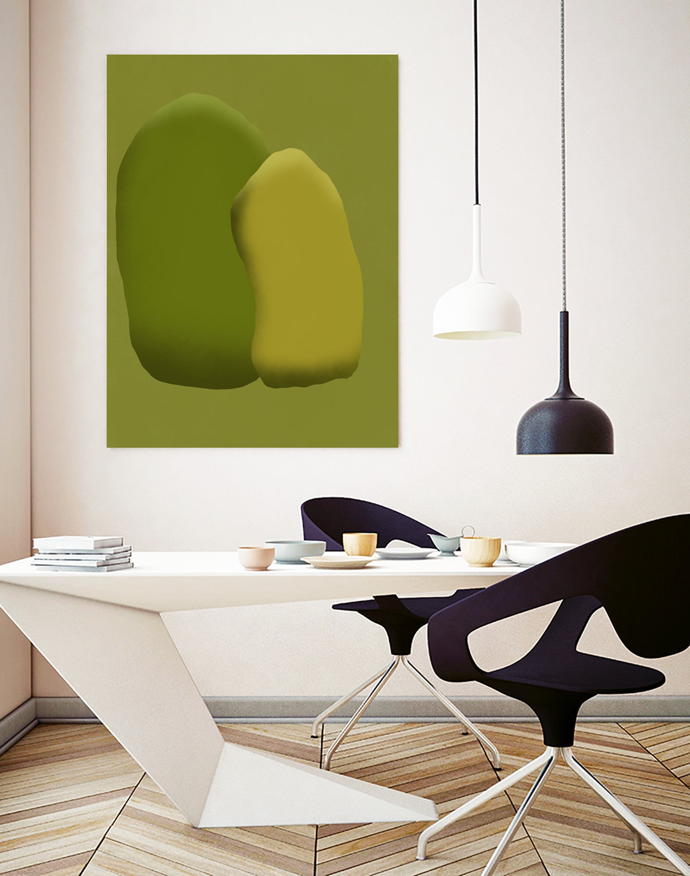 Stacking stone in green by Little on GIANT ART - illustration green