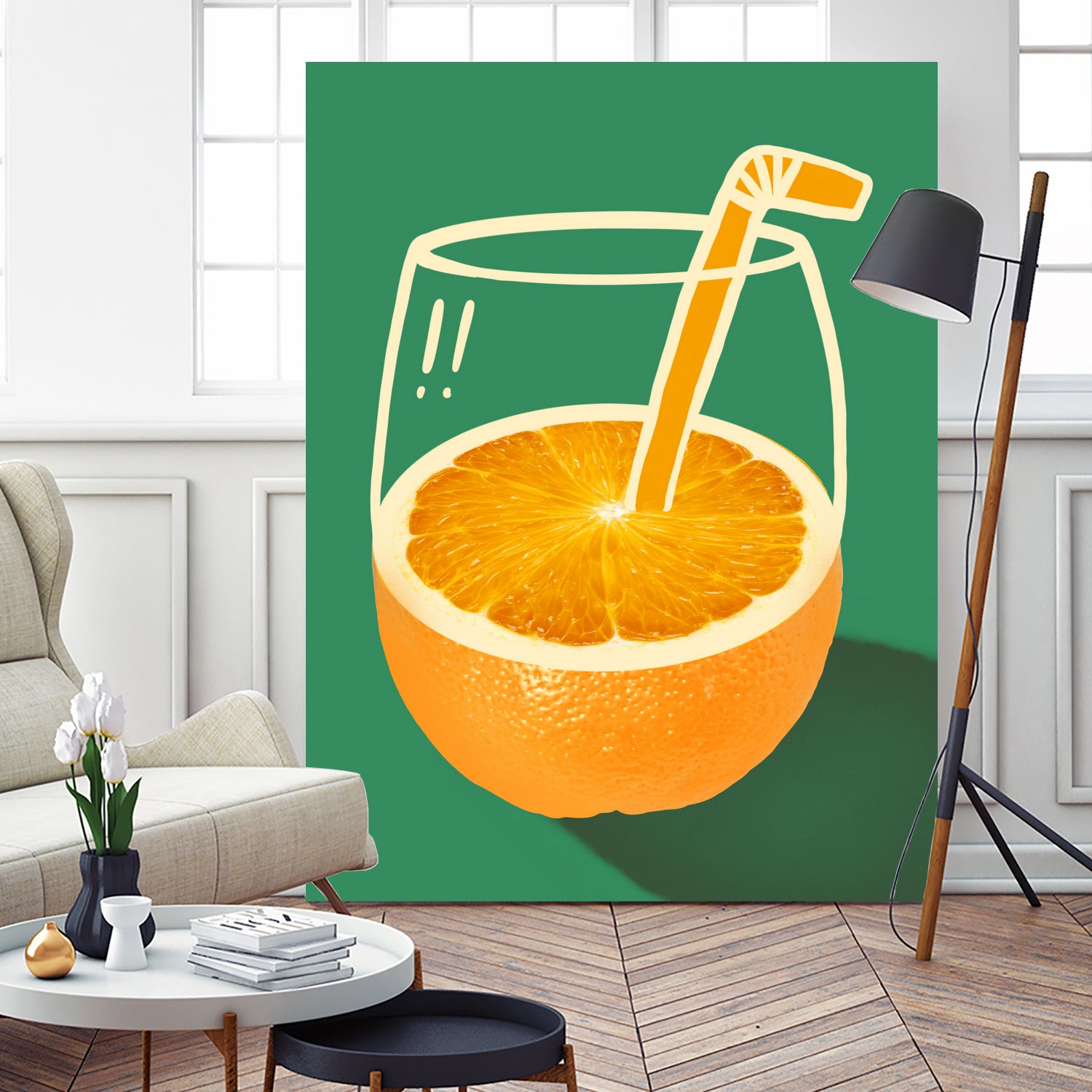 Vibrant Orange Cleverly Illustrated by Little Dean on GIANT ART - orange illustration food and drinks orange illustration