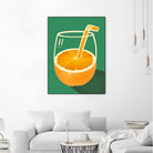 Vibrant Orange Cleverly Illustrated by Little Dean on GIANT ART - orange illustration food and drinks orange illustration