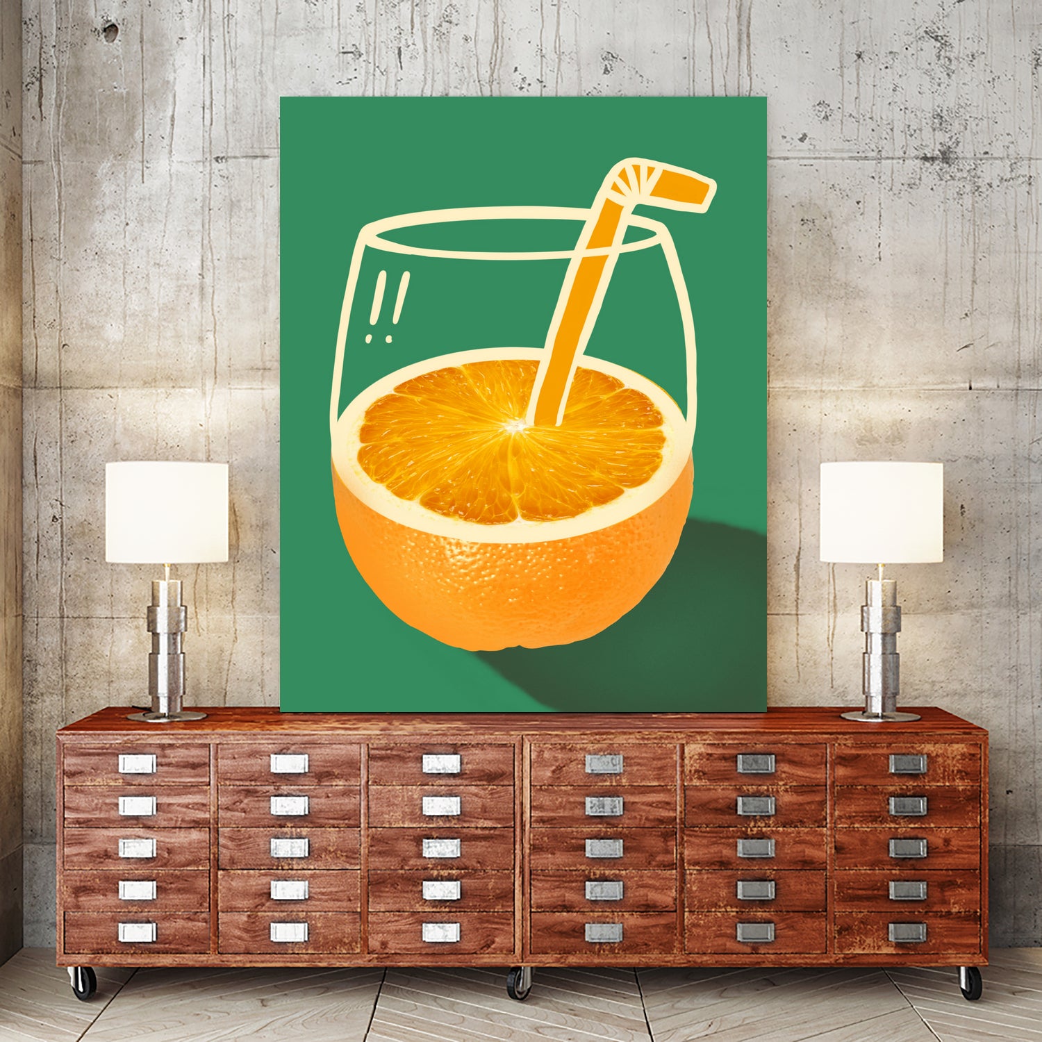 Vibrant Orange Cleverly Illustrated by Little Dean on GIANT ART - orange illustration food and drinks orange illustration