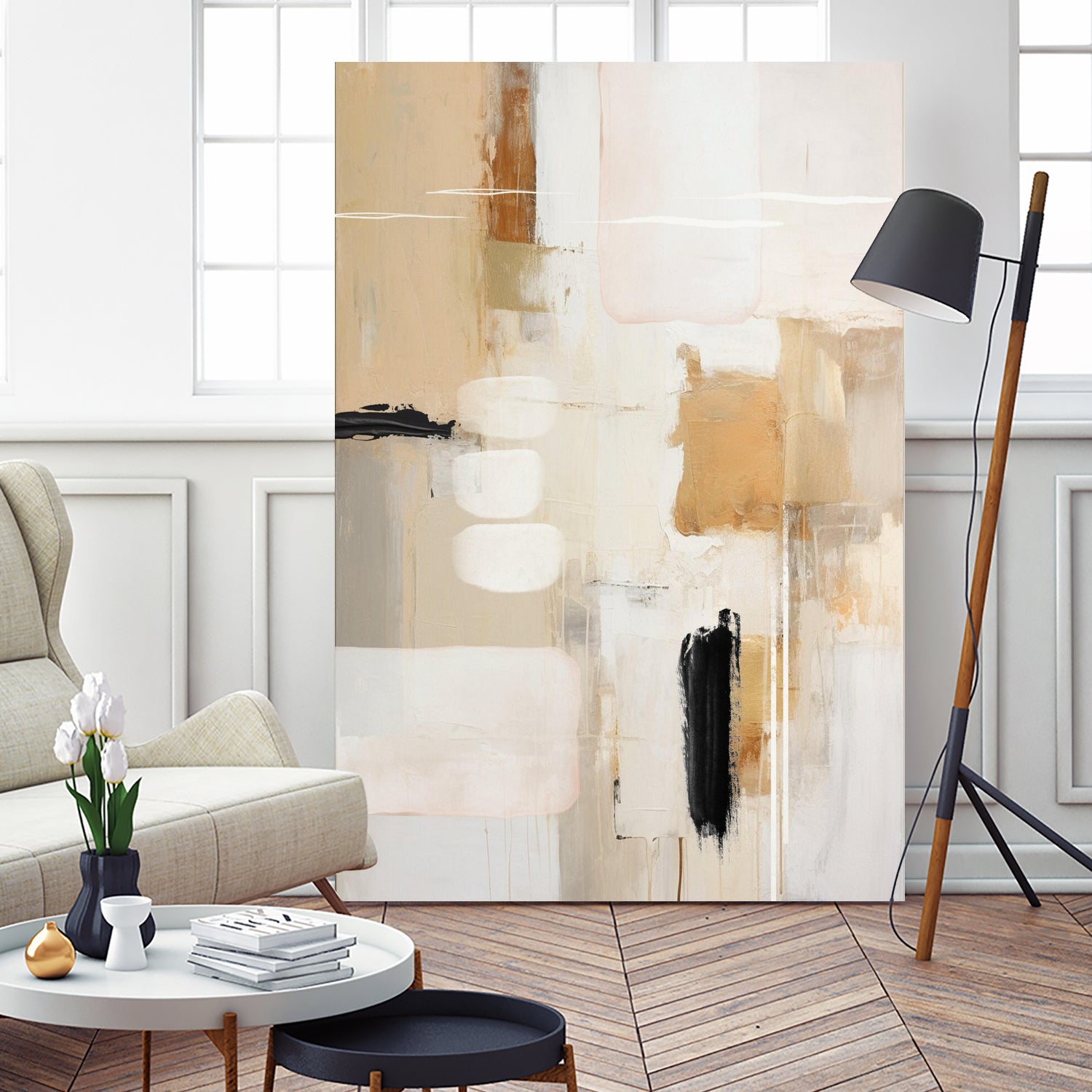 Abstract In Beige 2 - Art Print by Sally | GIANT ART