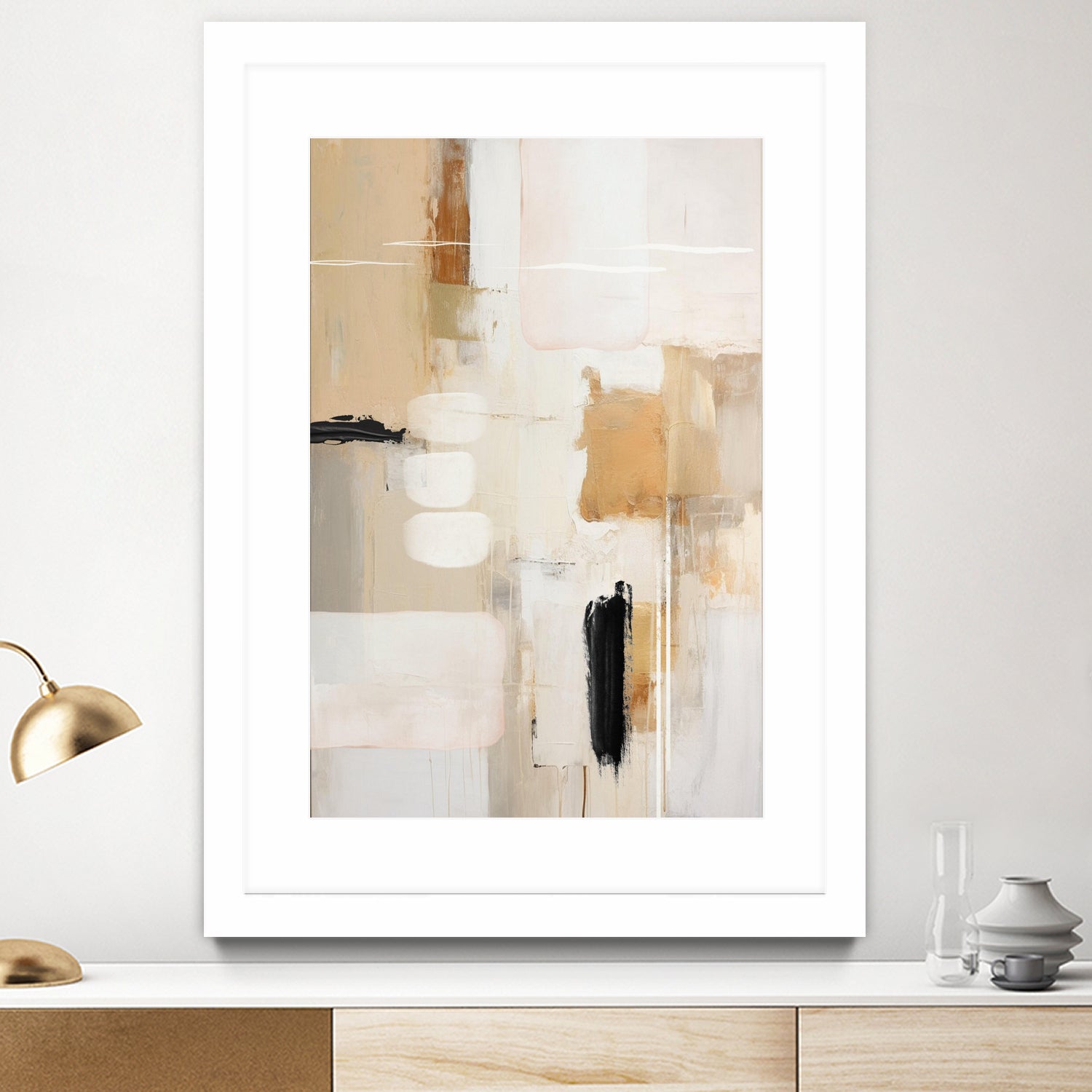 Abstract In Beige 2 by Sally on GIANT ART - orange abstact