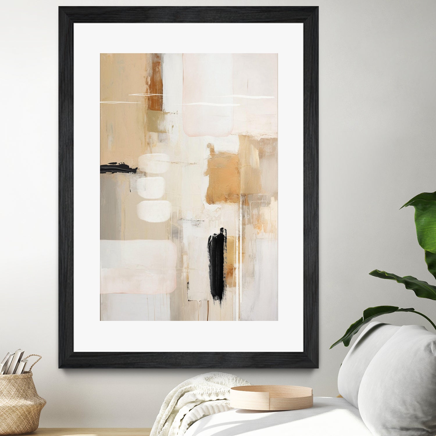 Abstract In Beige 2 by Sally on GIANT ART - orange abstact
