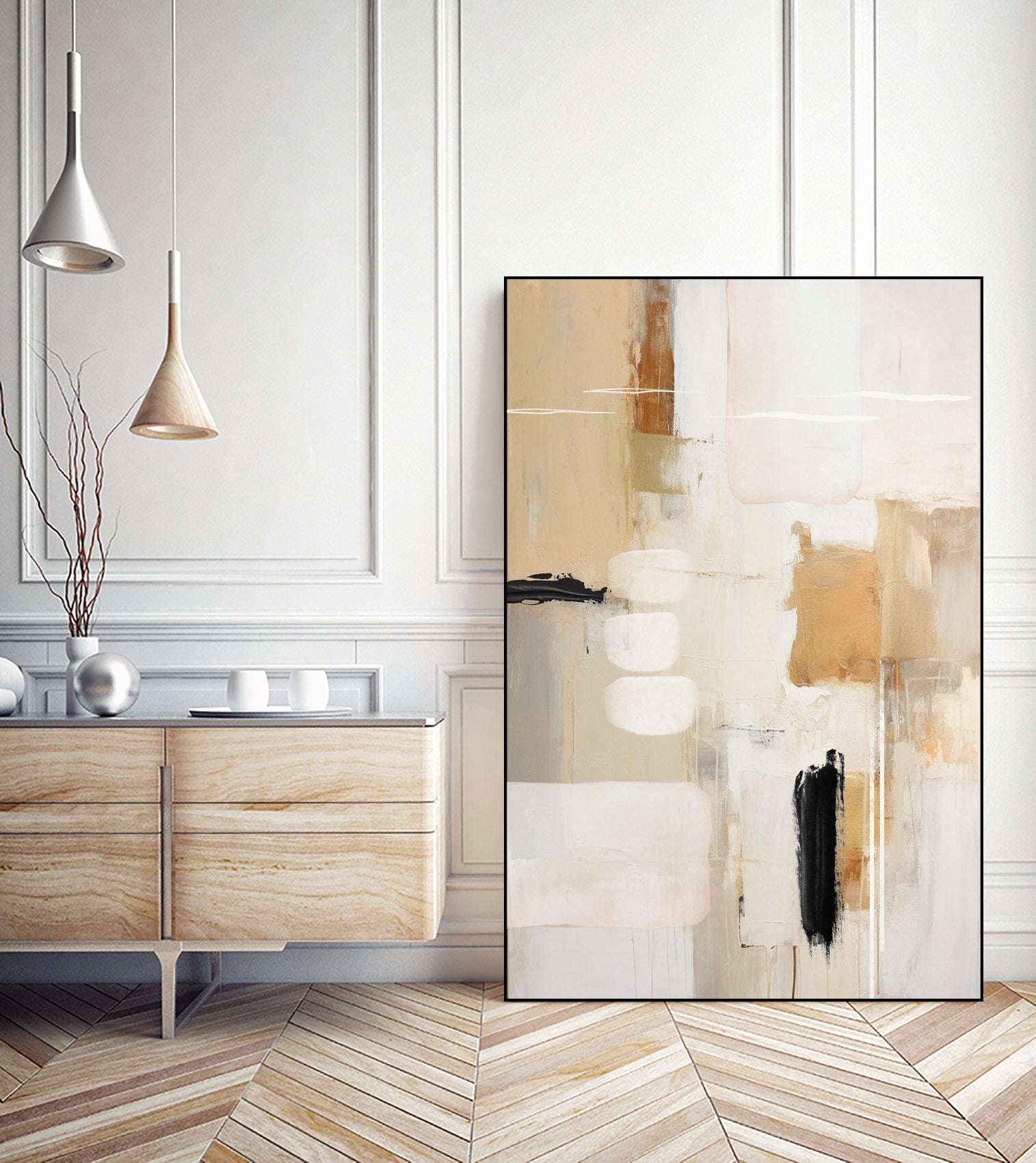 Abstract In Beige 2 - Art Print by Sally | GIANT ART