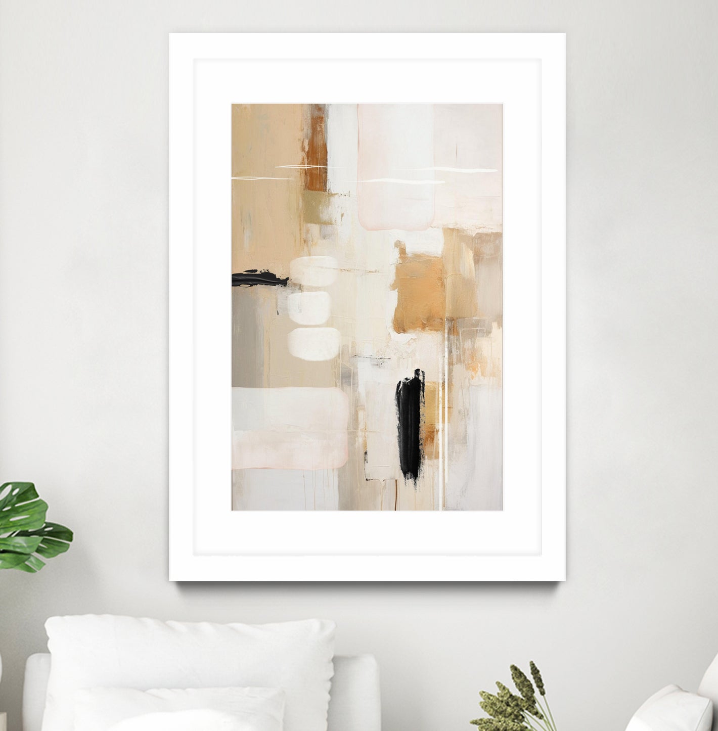 Abstract In Beige 2 by Sally on GIANT ART - orange abstact