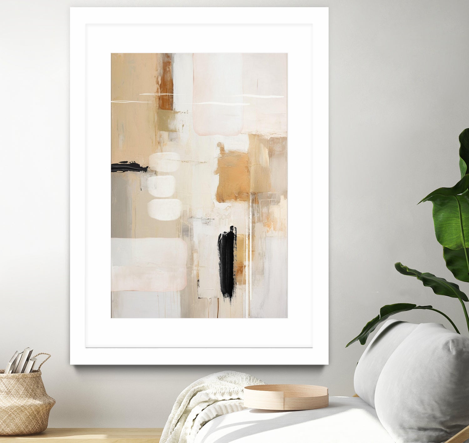 Abstract In Beige 2 by Sally on GIANT ART - orange abstact