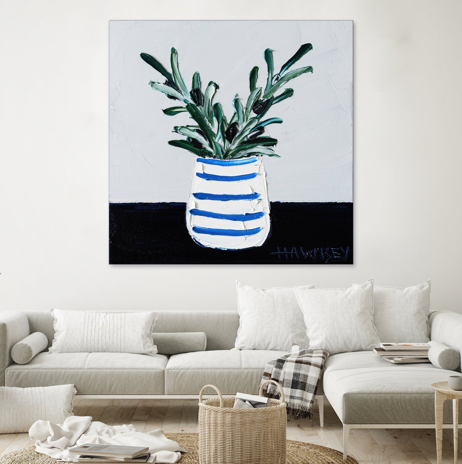 Navy Olive Master by Angela on GIANT ART - green illustration painterly