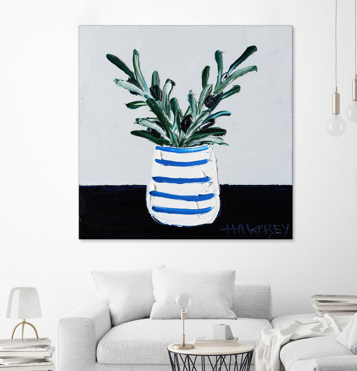 Navy Olive Master by Angela on GIANT ART - green illustration painterly
