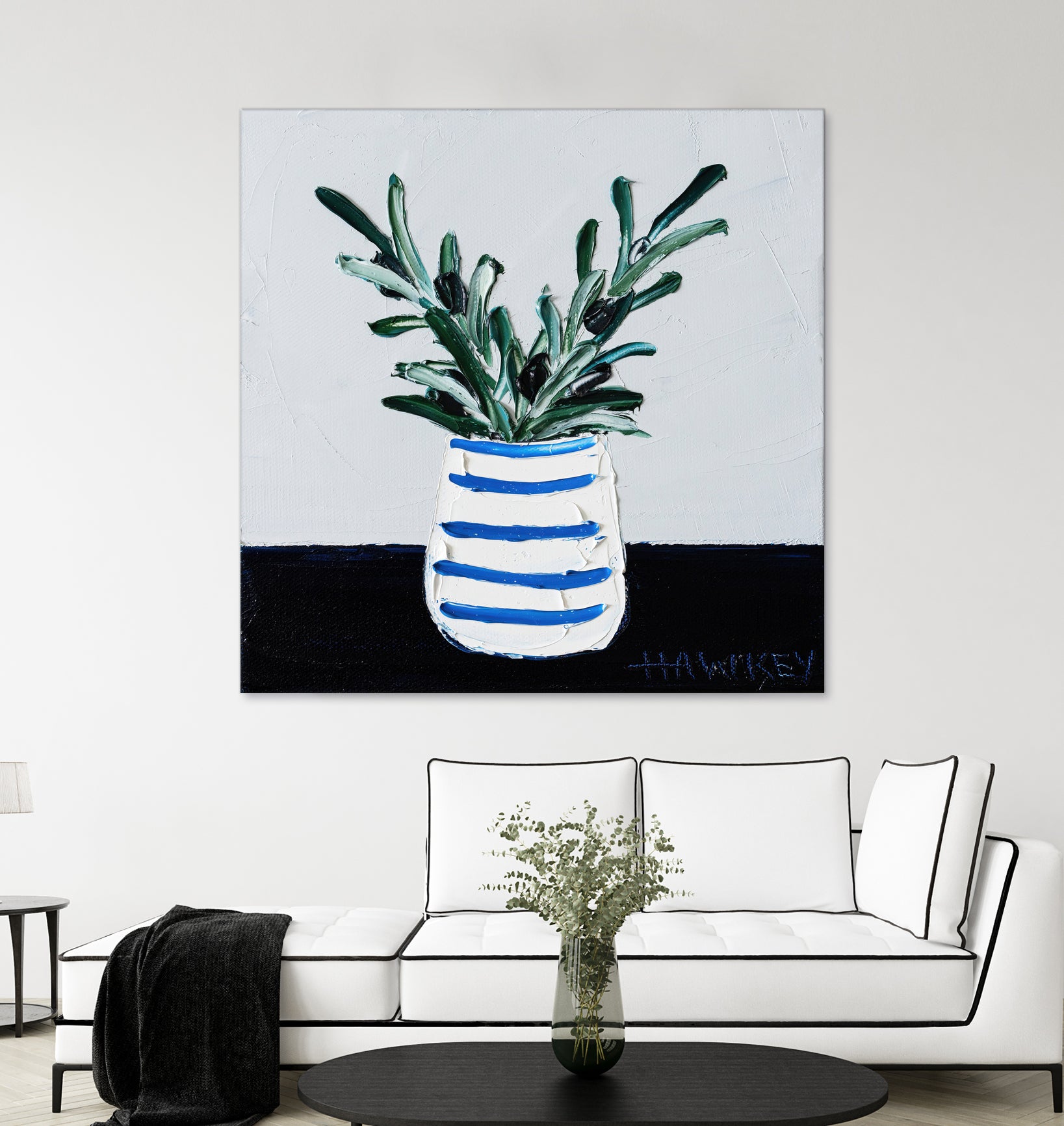 Navy Olive Master by Angela on GIANT ART - green illustration painterly