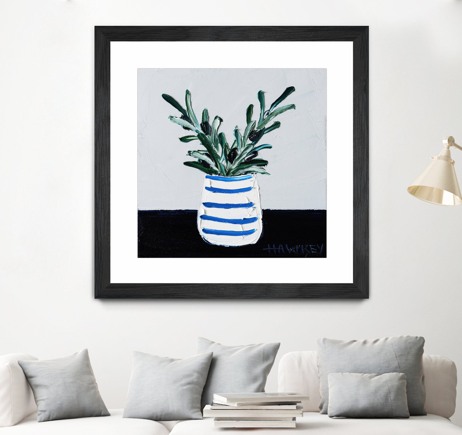 Navy Olive Master by Angela on GIANT ART - green illustration painterly