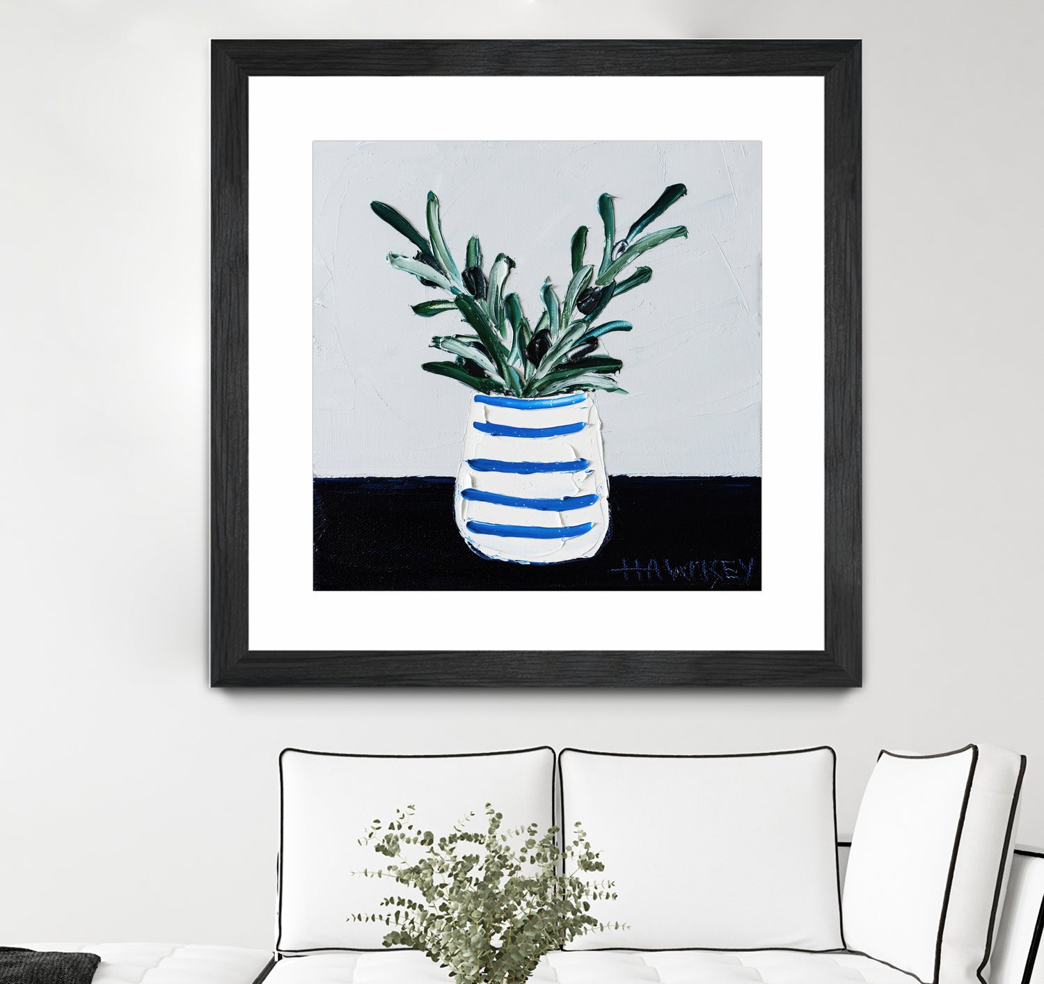 Navy Olive Master by Angela on GIANT ART - green illustration painterly