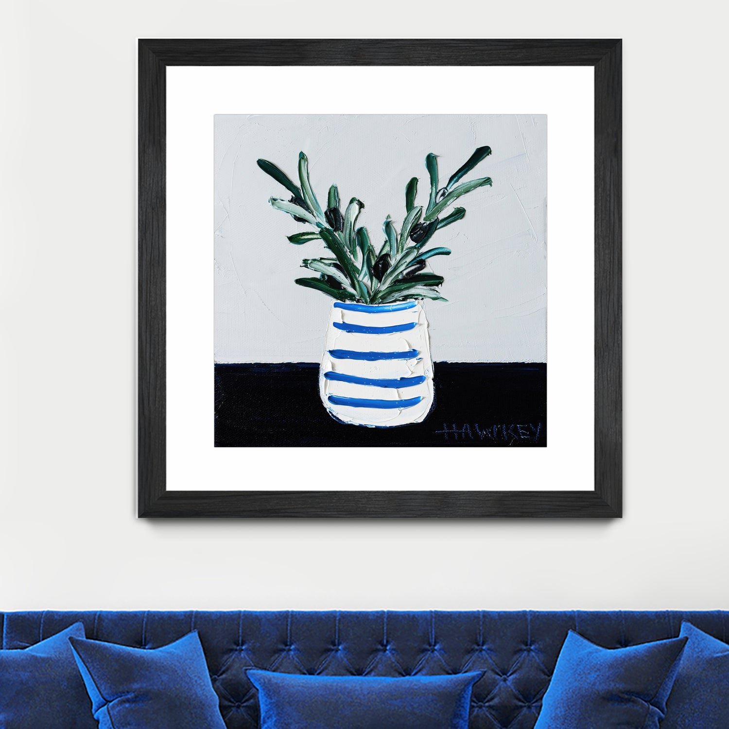 Navy Olive Master by Angela on GIANT ART - green illustration painterly