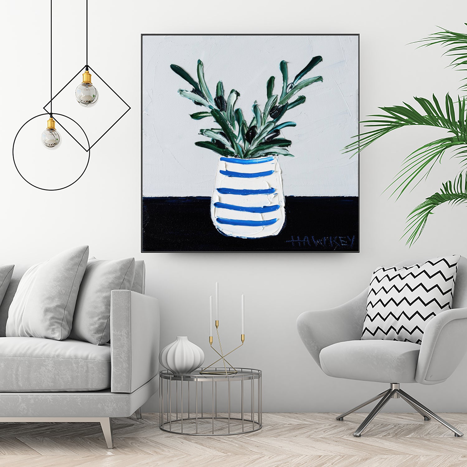 Navy Olive Master by Angela on GIANT ART - green illustration painterly