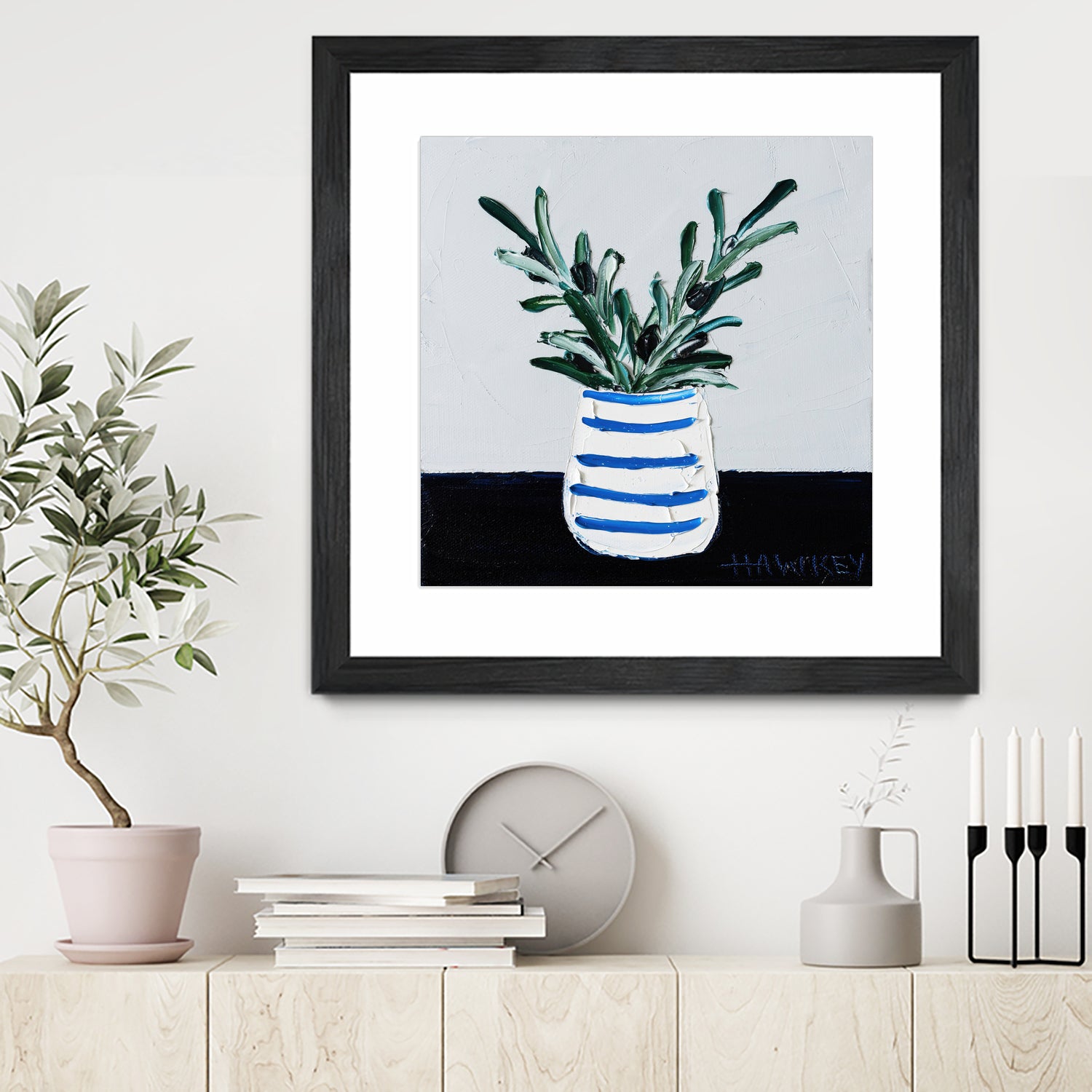 Navy Olive Master by Angela on GIANT ART - green illustration painterly