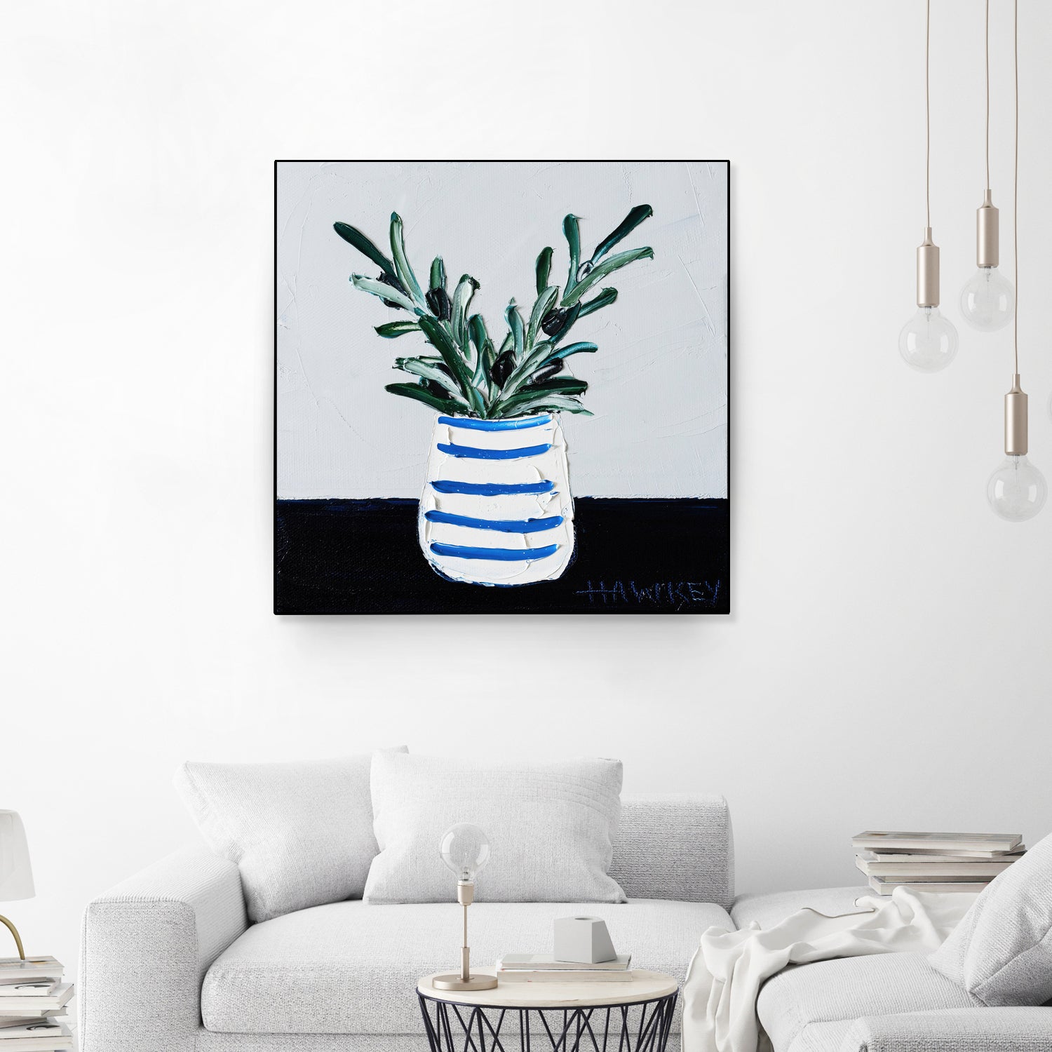 Navy Olive Master by Angela on GIANT ART - green illustration painterly