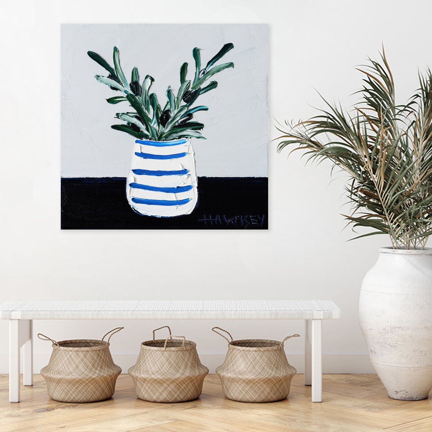 Navy Olive Master by Angela on GIANT ART - green illustration painterly