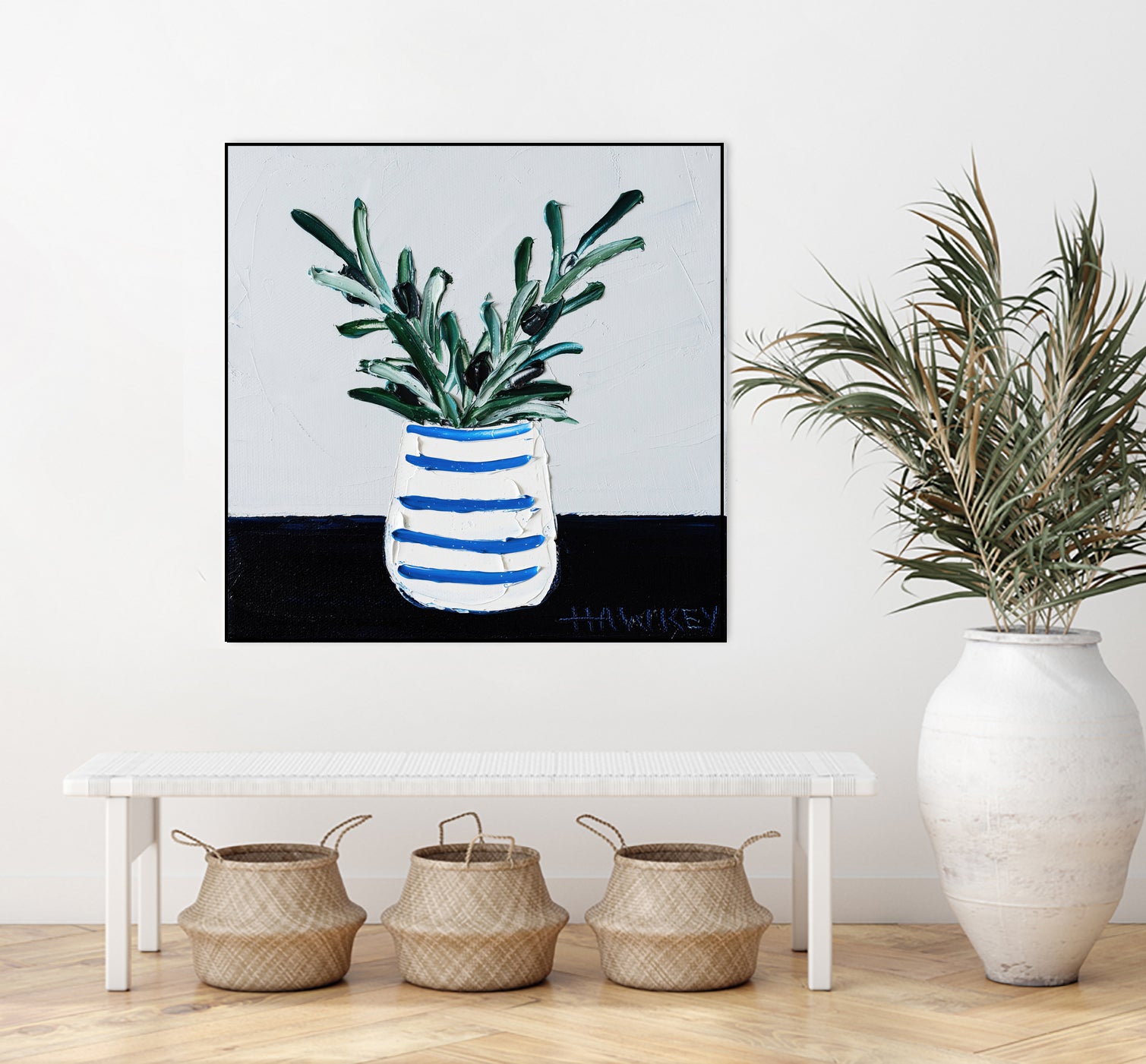 Navy Olive Master by Angela on GIANT ART - green illustration painterly