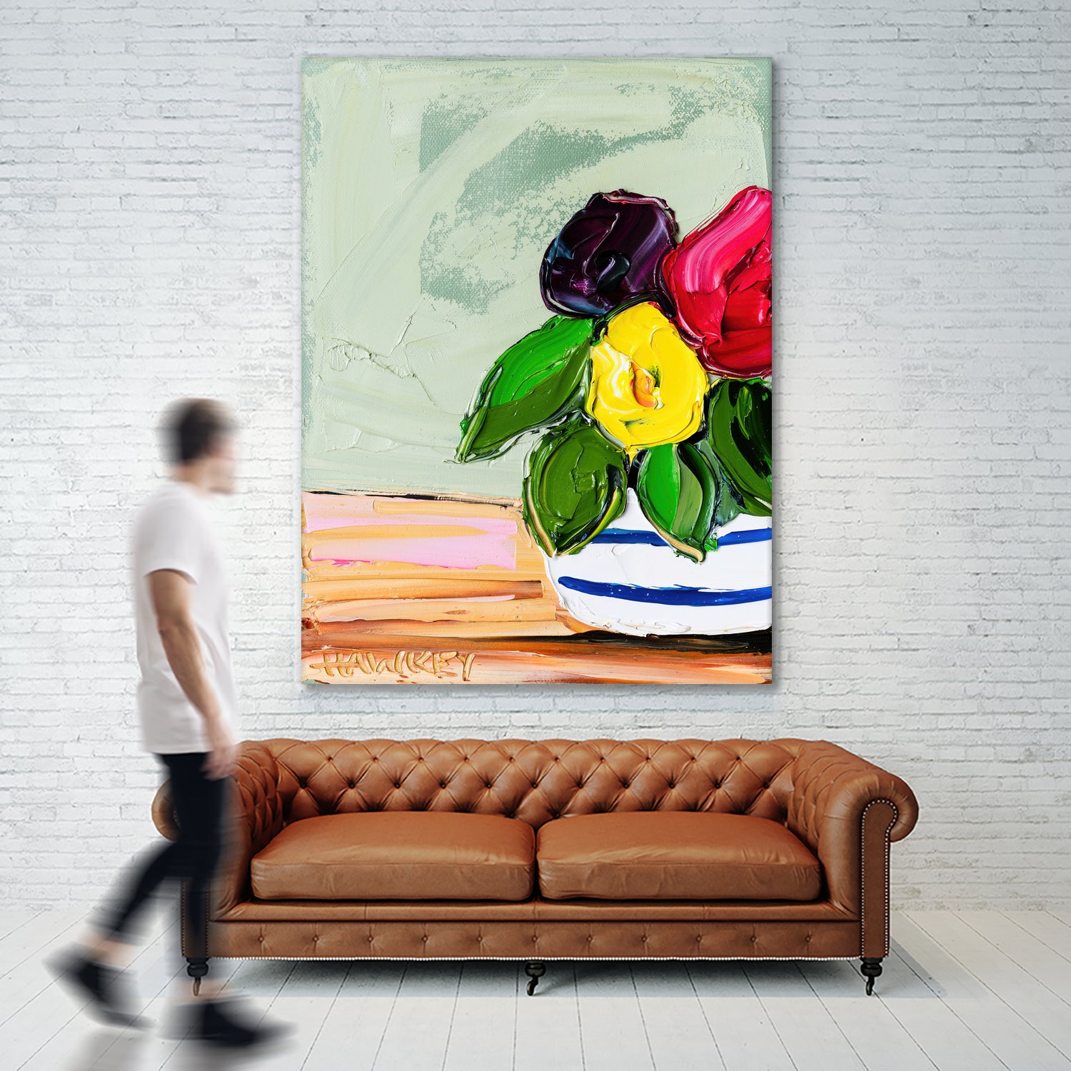 Cherished Aha Master by Angela on GIANT ART - red flowers floral