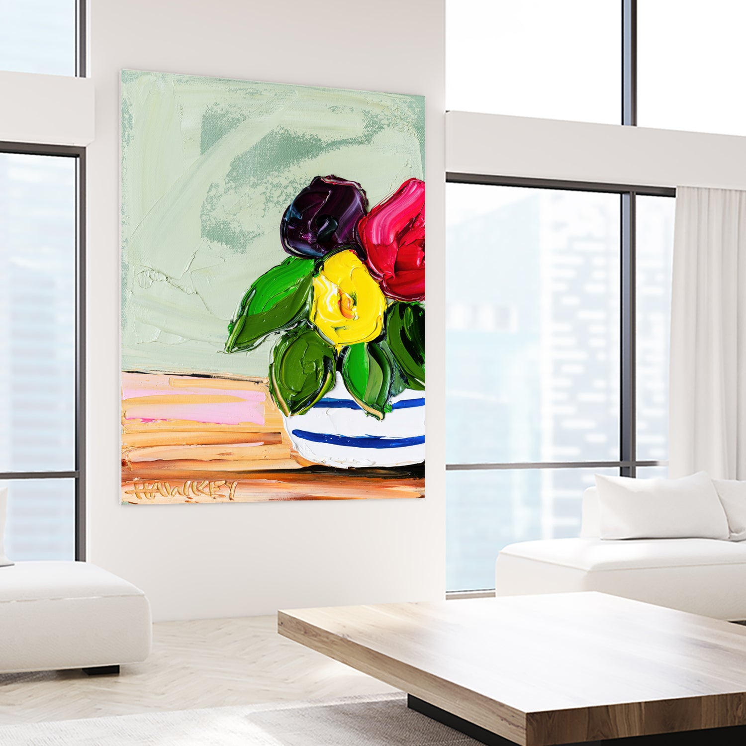 Cherished Aha Master by Angela on GIANT ART - red flowers floral