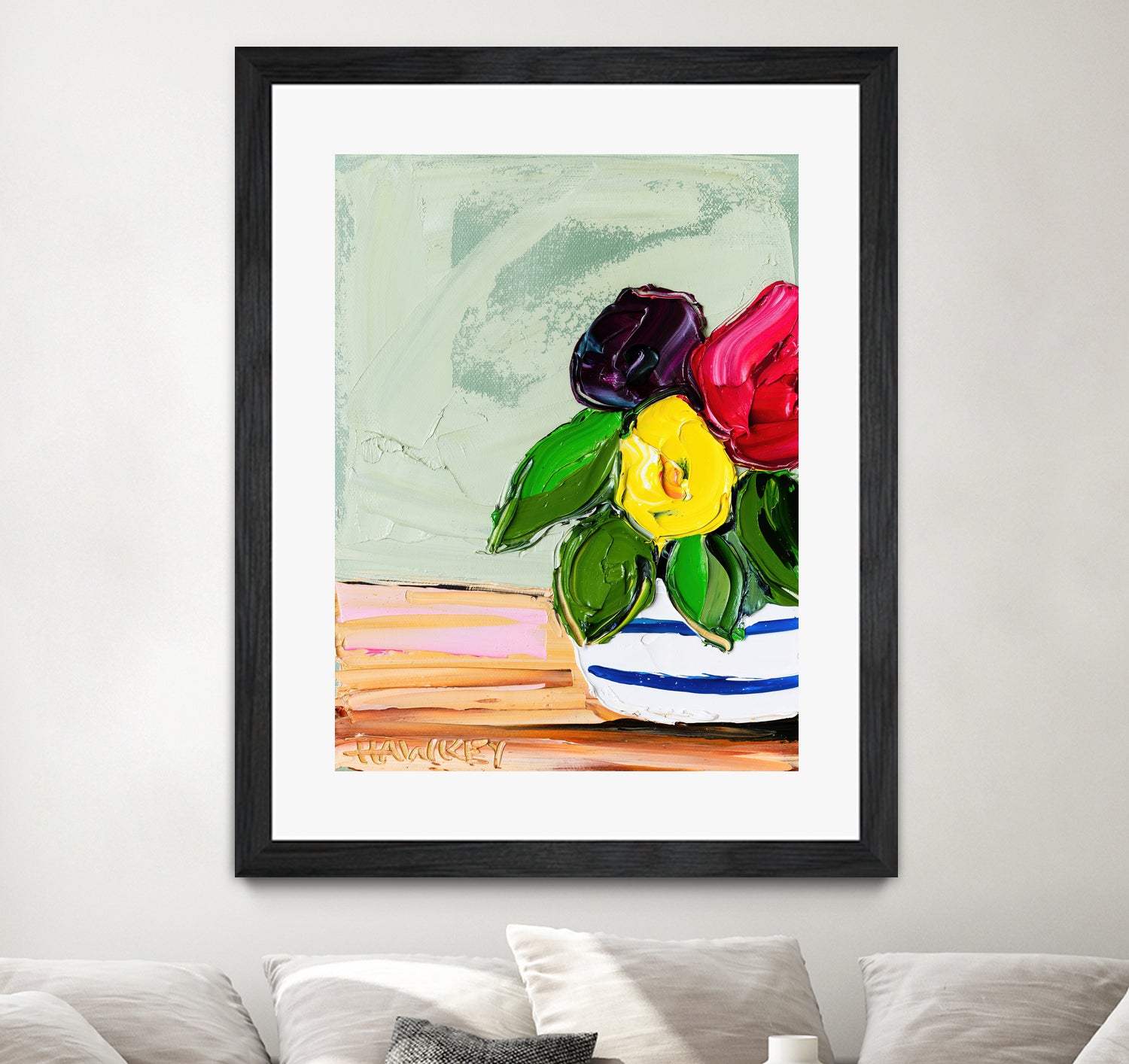 Cherished Aha Master by Angela on GIANT ART - red flowers floral