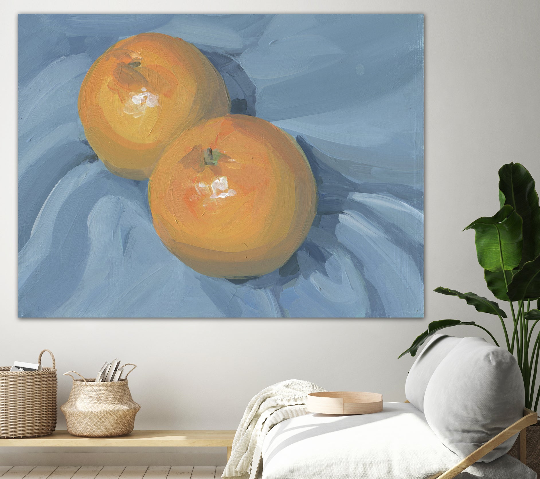 Oranges on Blue by Carrie on GIANT ART - illustration painterly