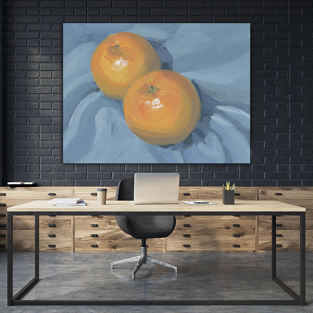 Oranges on Blue by Carrie on GIANT ART - illustration painterly