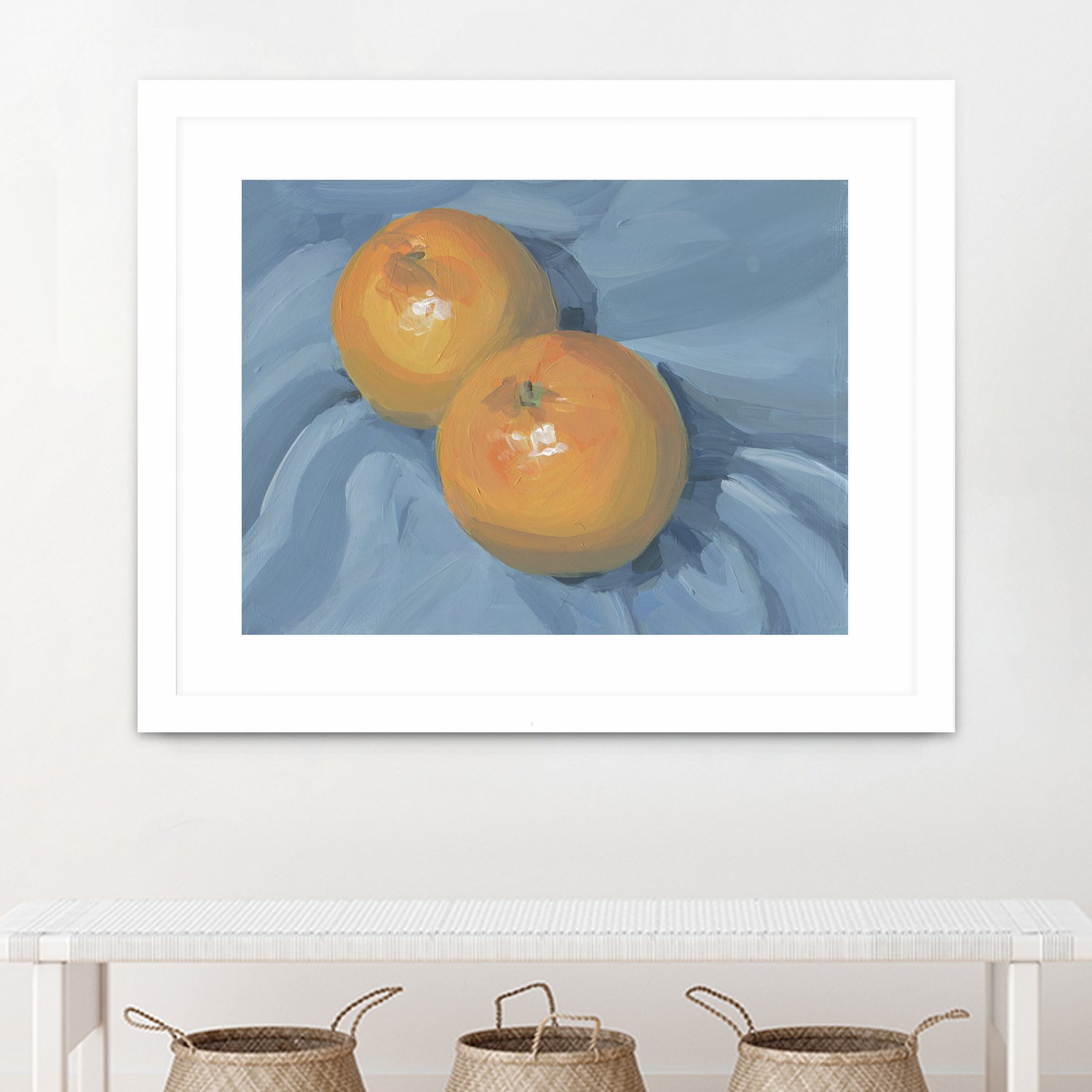 Oranges on Blue by Carrie on GIANT ART - illustration painterly