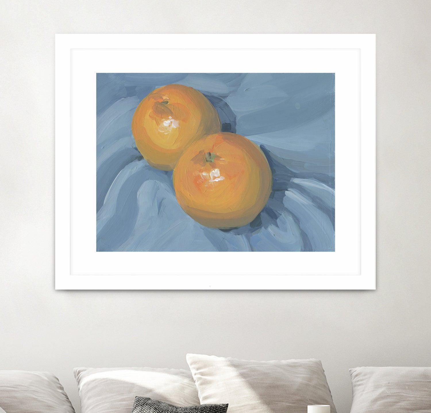 Oranges on Blue by Carrie on GIANT ART - illustration painterly