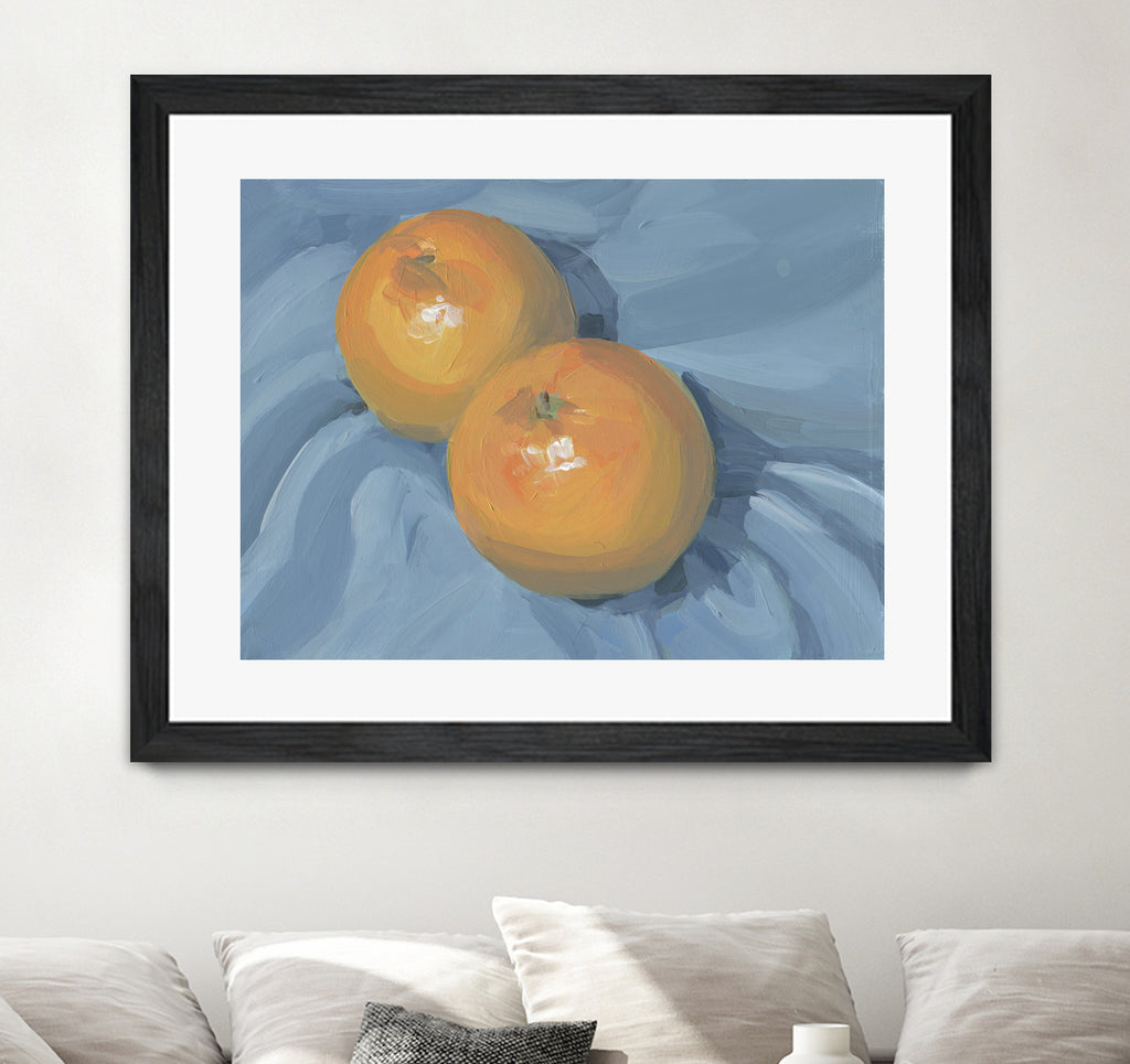 Oranges on Blue by Carrie on GIANT ART - illustration painterly
