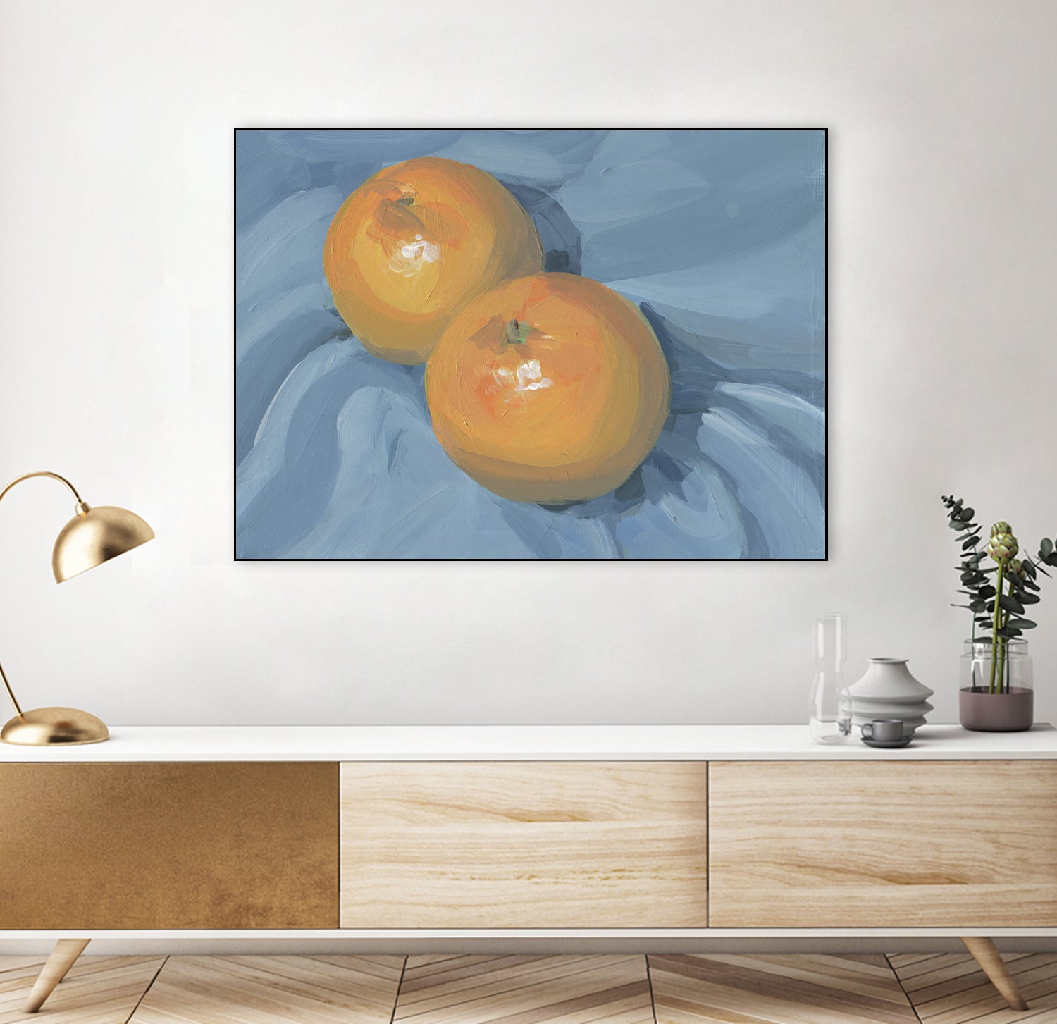 Oranges on Blue by Carrie on GIANT ART - illustration painterly