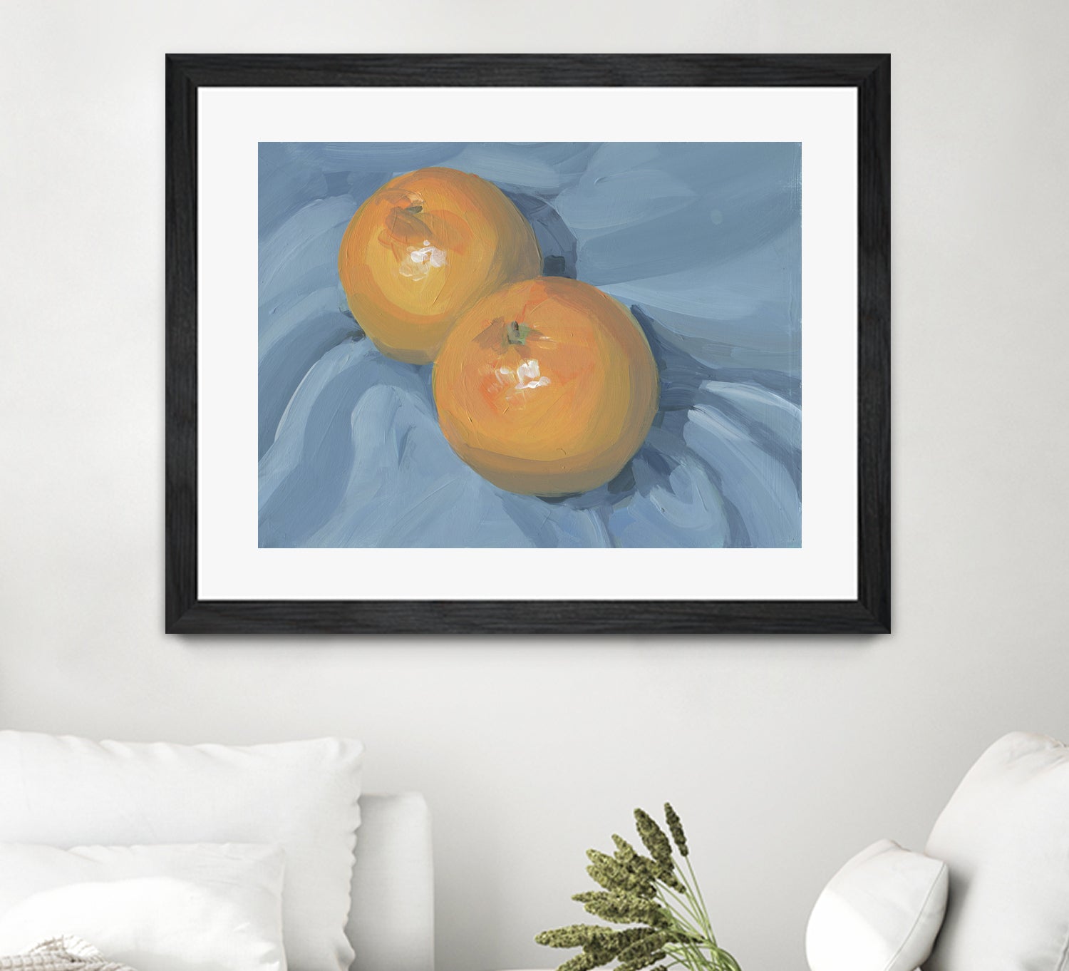 Oranges on Blue by Carrie on GIANT ART - illustration painterly