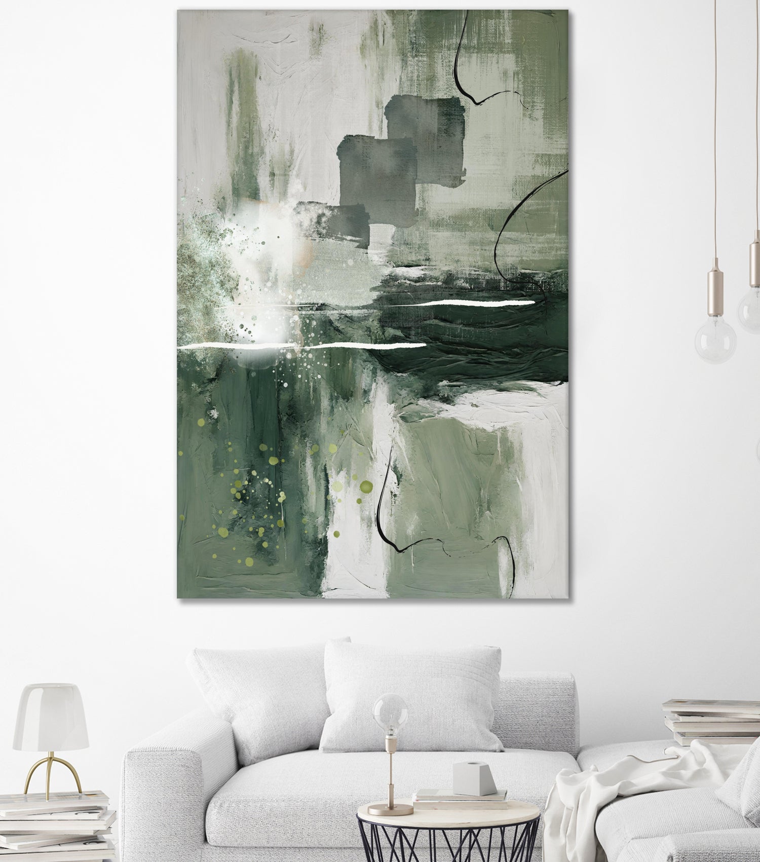 Canvas Greens 1 by Sally on GIANT ART - ann moss