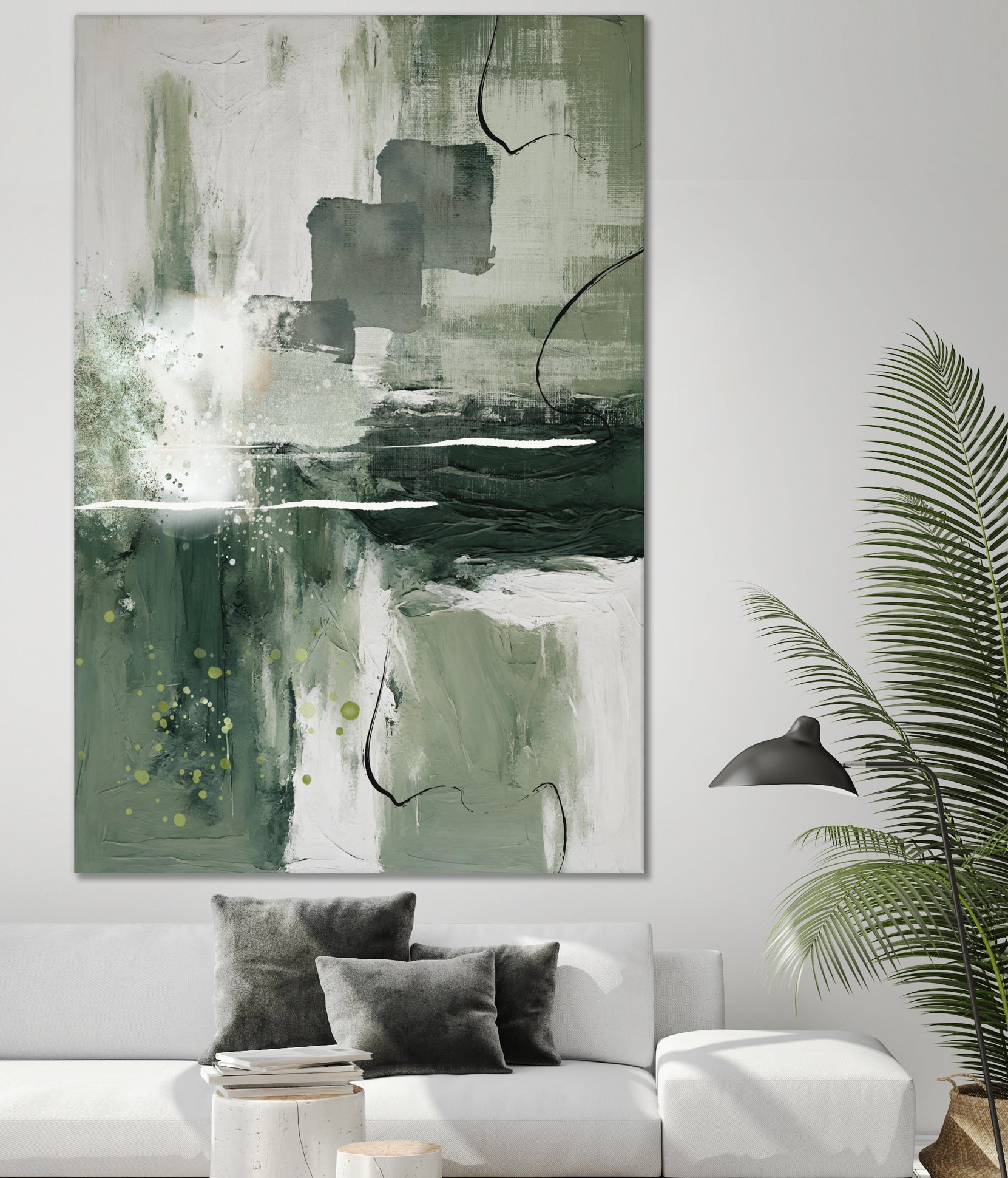 Canvas Greens 1 by Sally on GIANT ART - ann moss