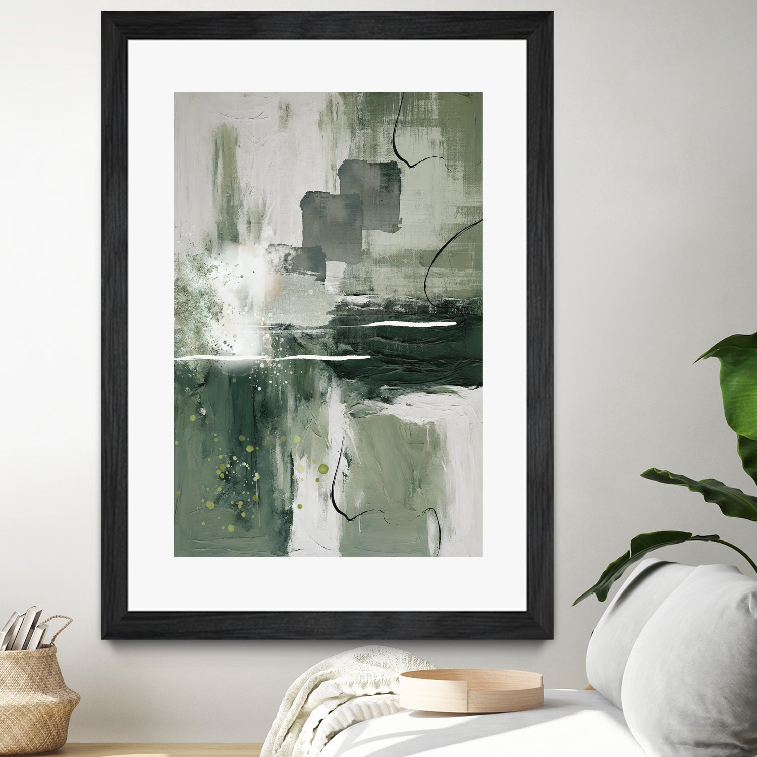 Canvas Greens 1 by Sally on GIANT ART - ann moss