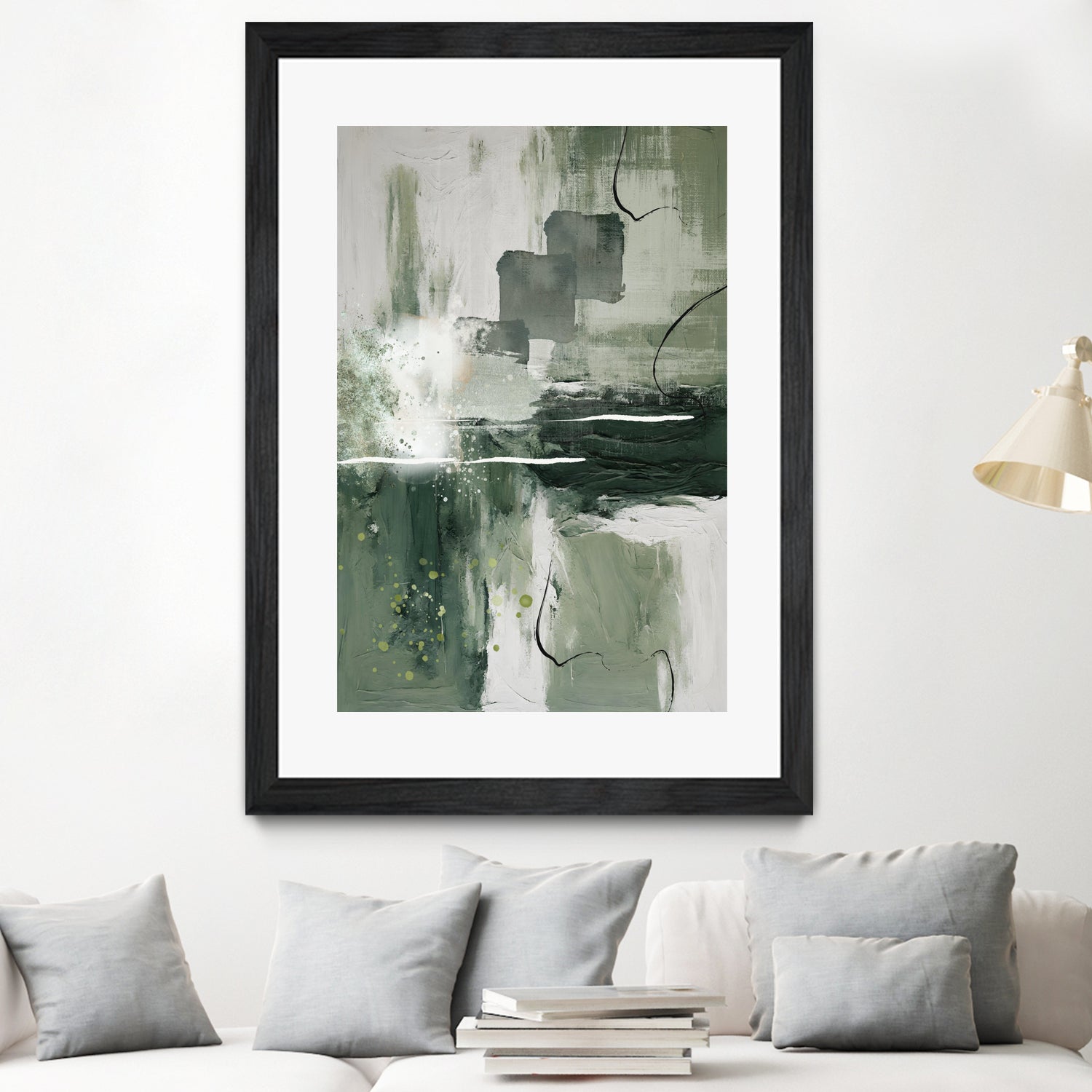 Canvas Greens 1 by Sally on GIANT ART - ann moss