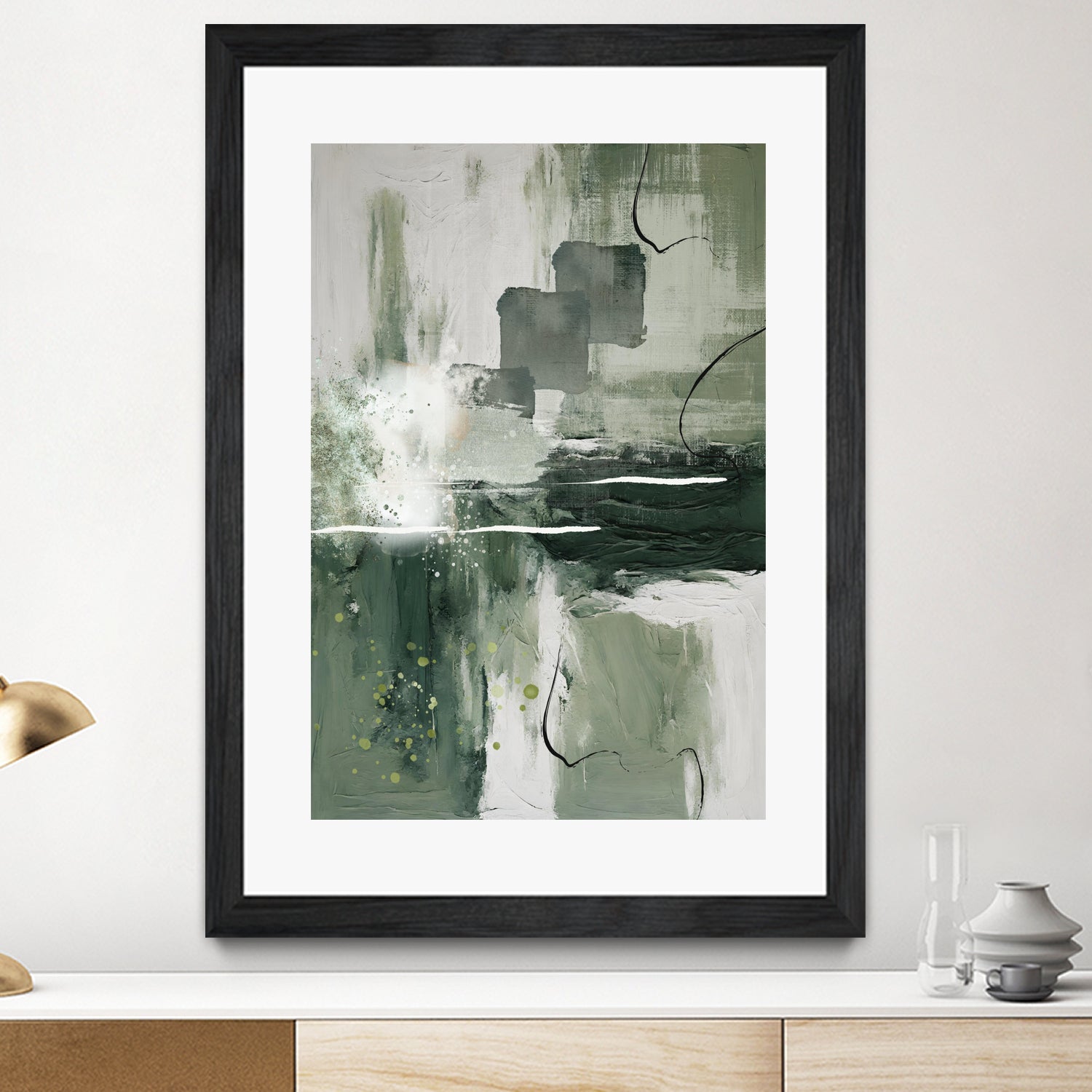 Canvas Greens 1 by Sally on GIANT ART - ann moss