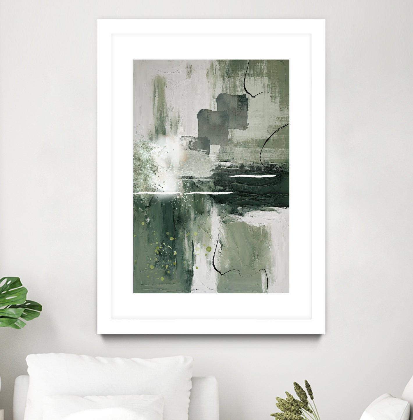 Canvas Greens 1 by Sally on GIANT ART - ann moss