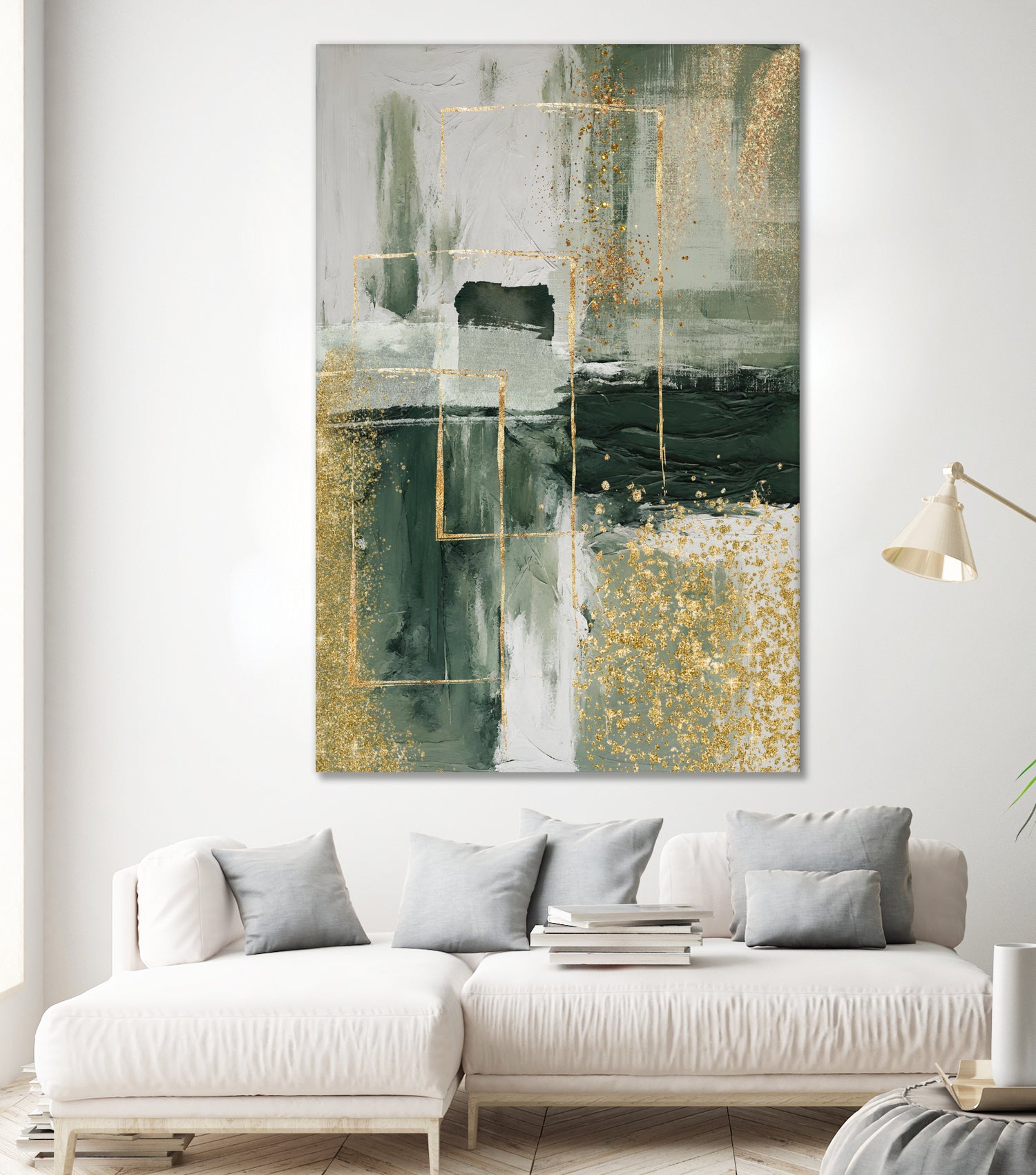 Green and Gold Moment 3 by Sally on GIANT ART - illustration sally ann moss