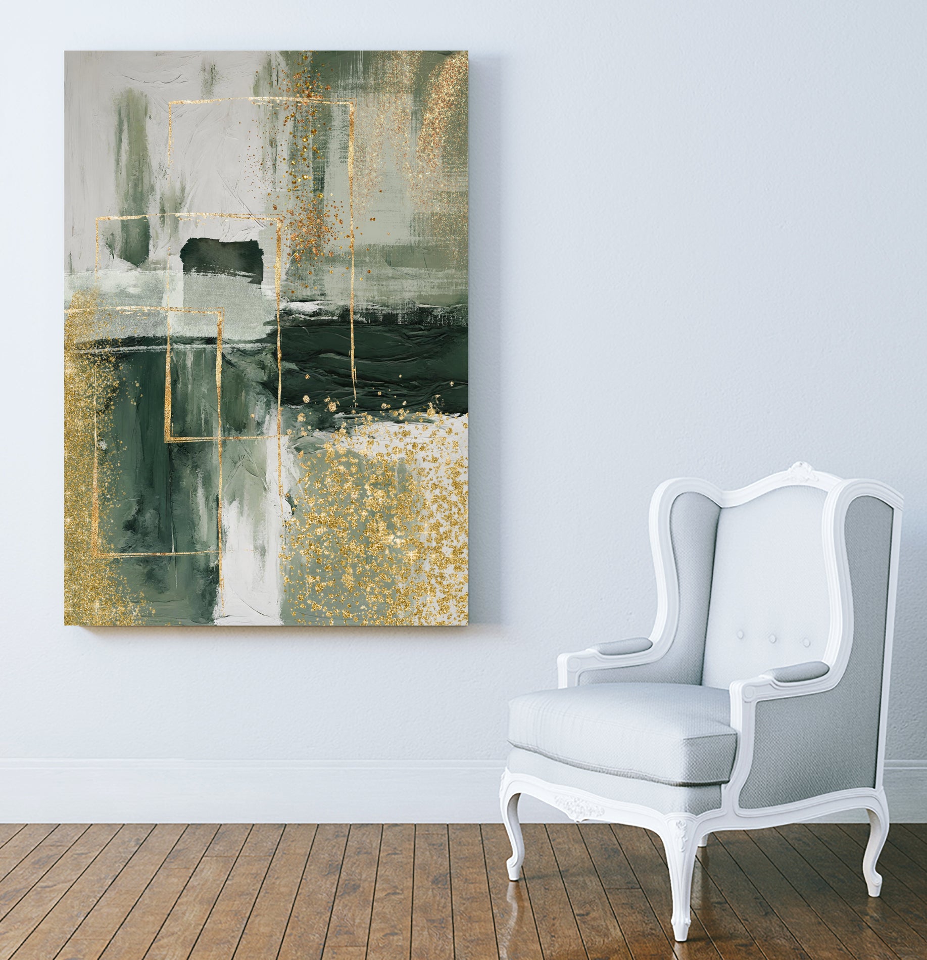 Green and Gold Moment 3 by Sally on GIANT ART - illustration sally ann moss