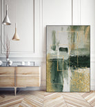 Green and Gold Moment 3 by Sally on GIANT ART - illustration sally ann moss