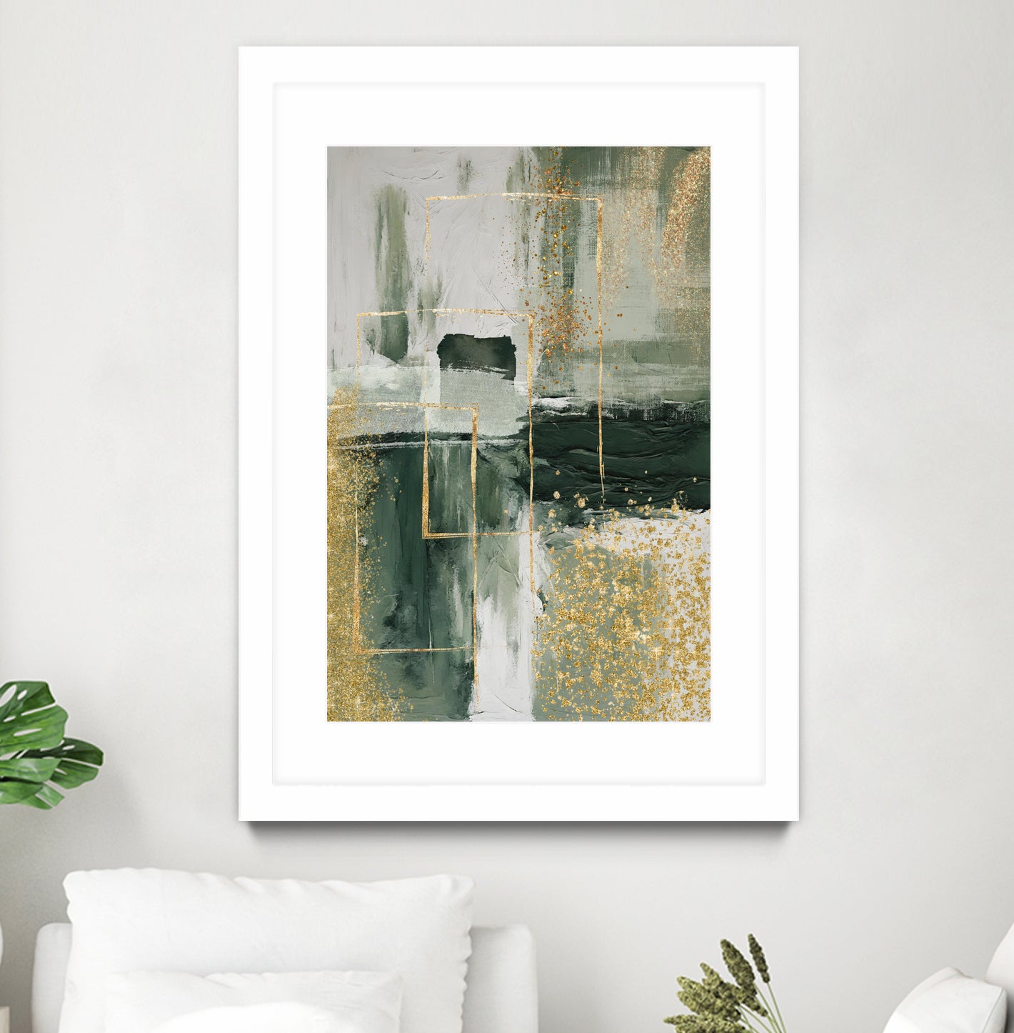 Green and Gold Moment 3 by Sally on GIANT ART - illustration sally ann moss