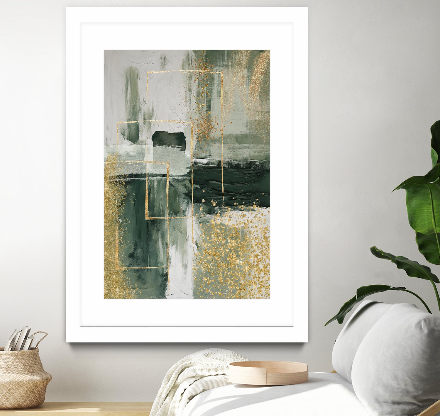 Green and Gold Moment 3 by Sally on GIANT ART - illustration sally ann moss