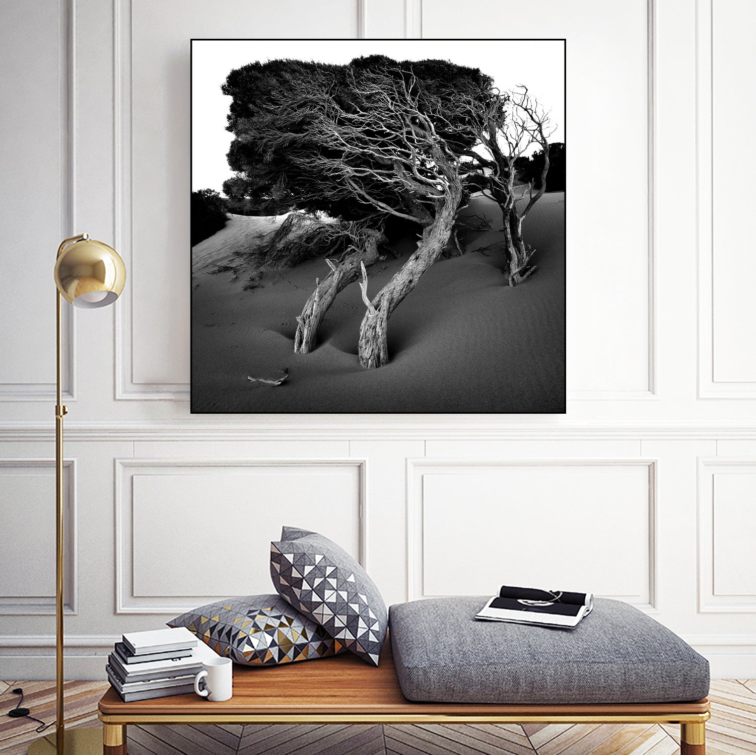 Windswept Tree by Injidup Western Australia on GIANT ART - black and white mark