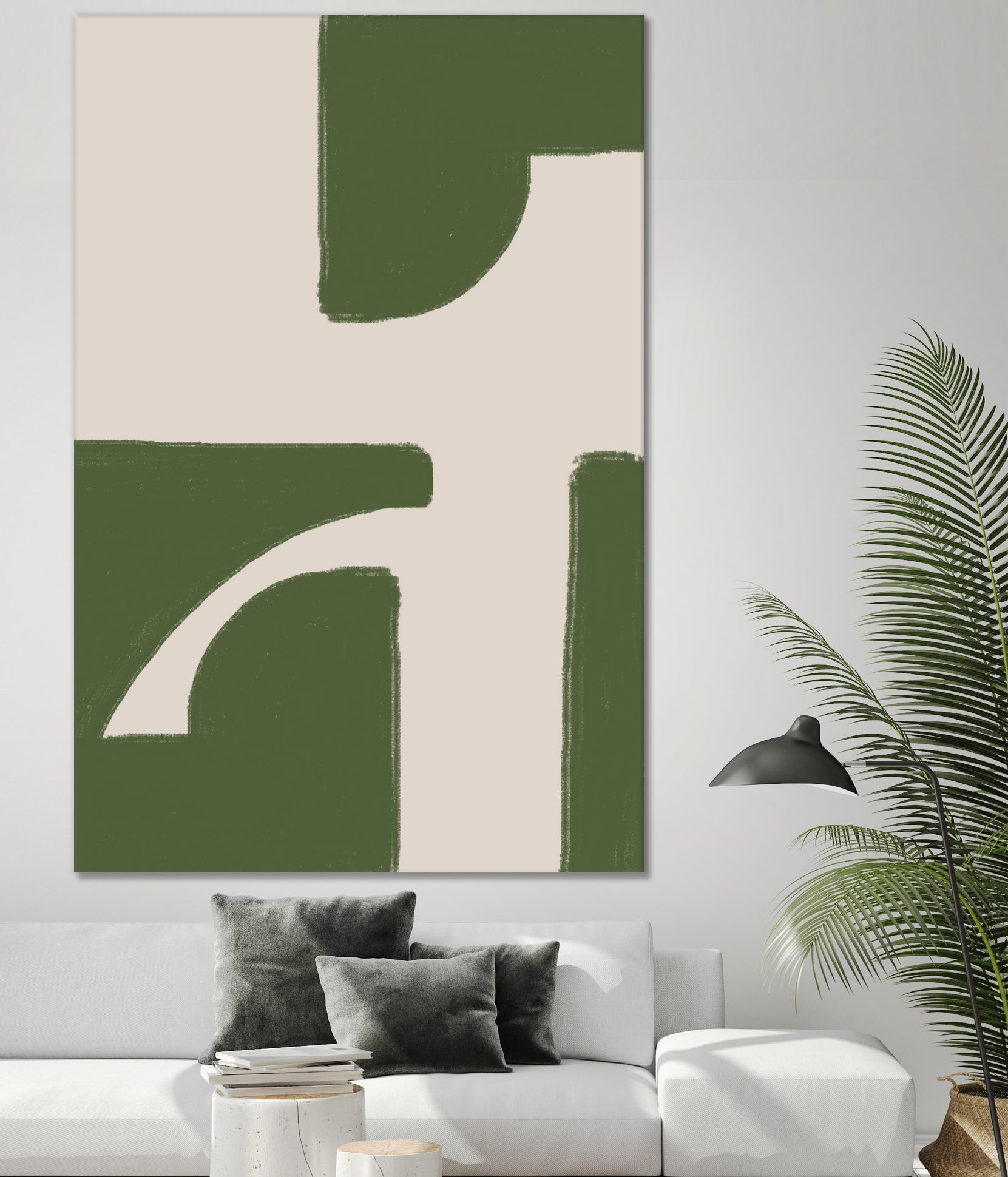 Green Beige Modern by THE on GIANT ART - illustration drawing