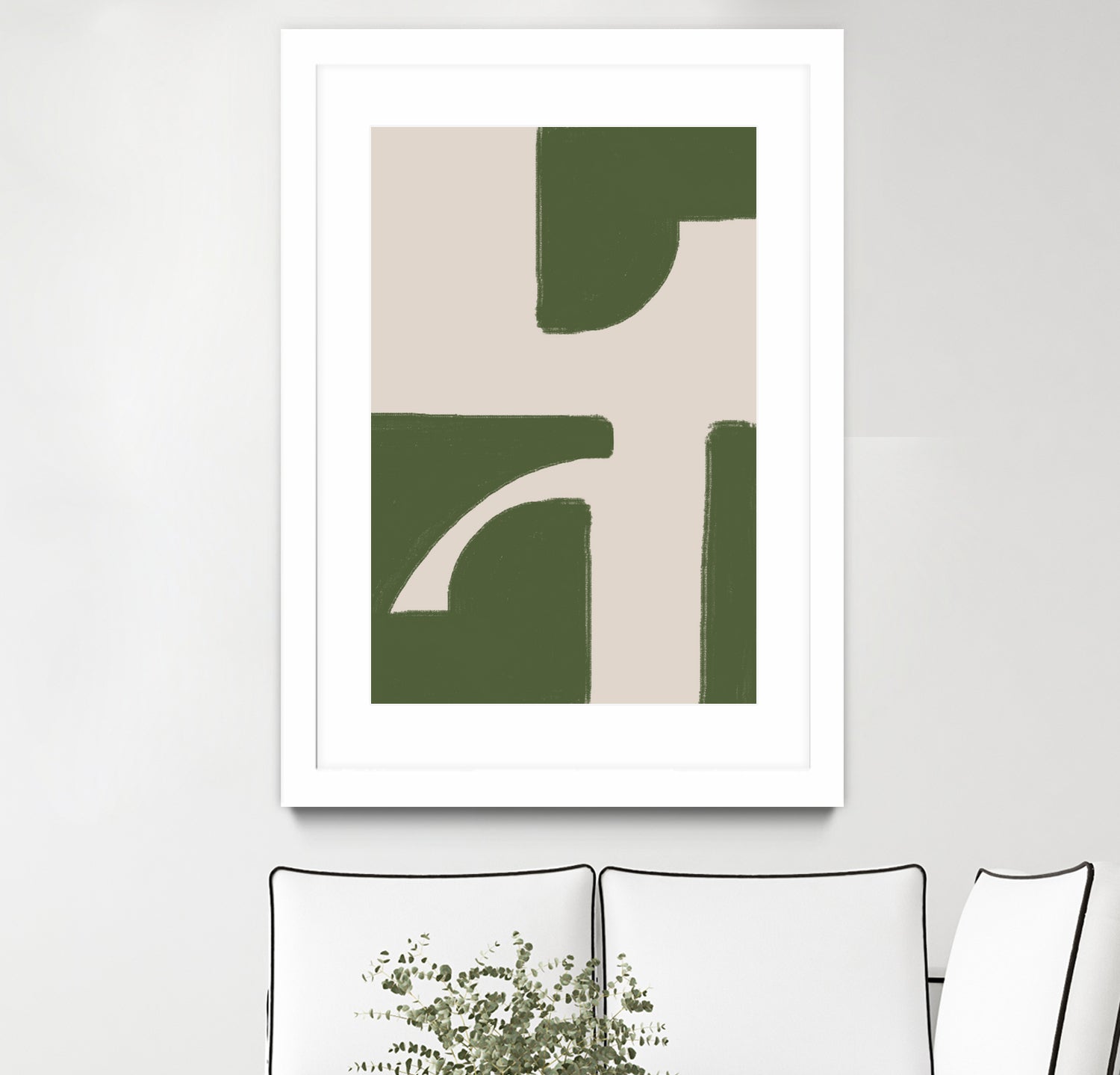 Green Beige Modern by THE on GIANT ART - illustration drawing