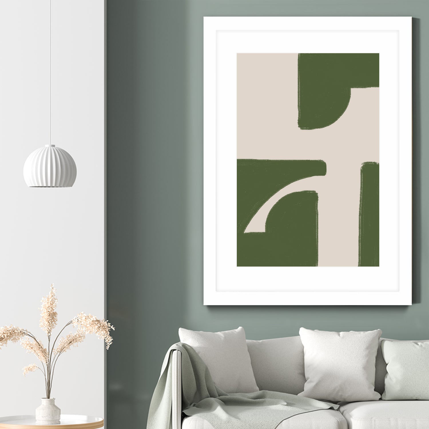 Green Beige Modern by THE on GIANT ART - illustration drawing