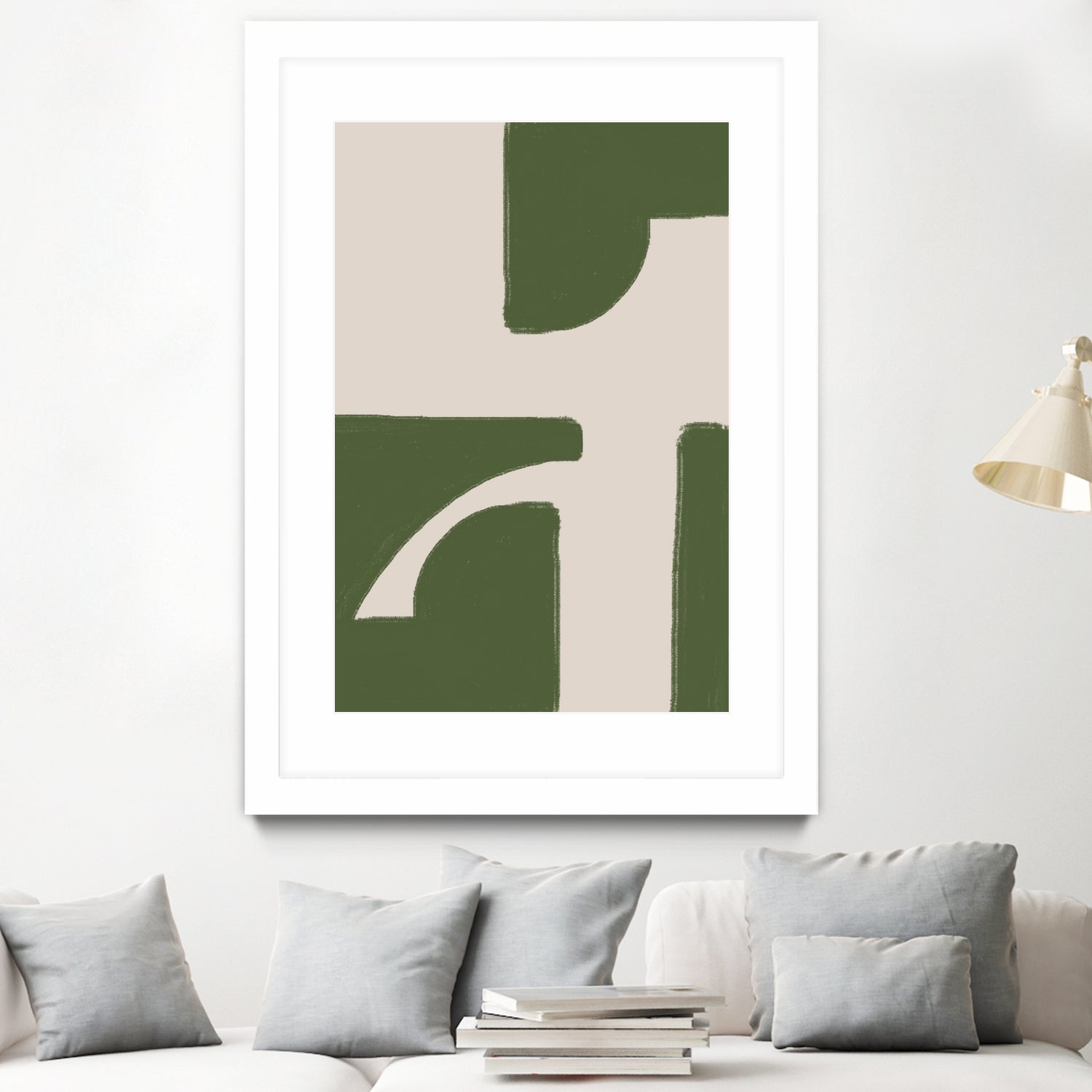 Green Beige Modern by THE on GIANT ART - illustration drawing