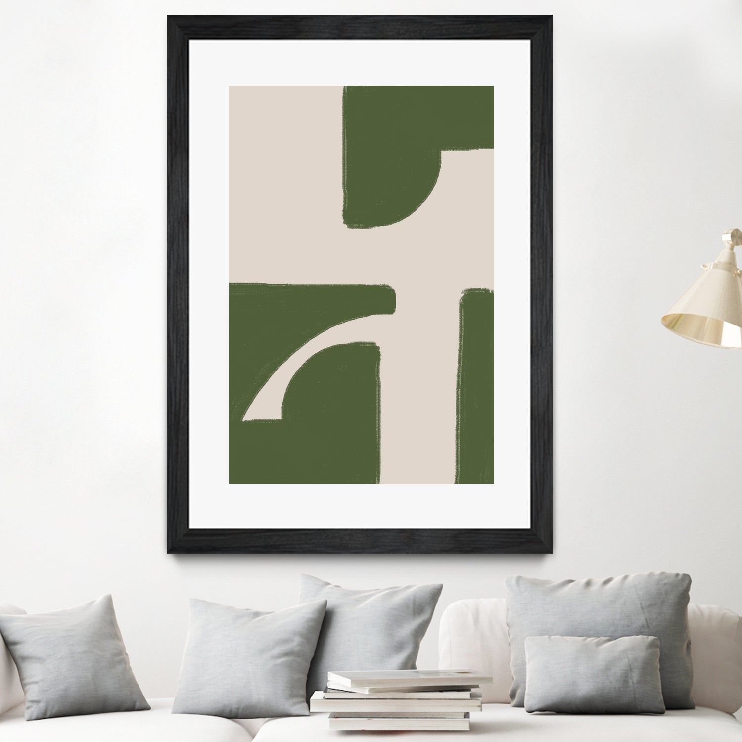 Green Beige Modern by THE on GIANT ART - illustration drawing